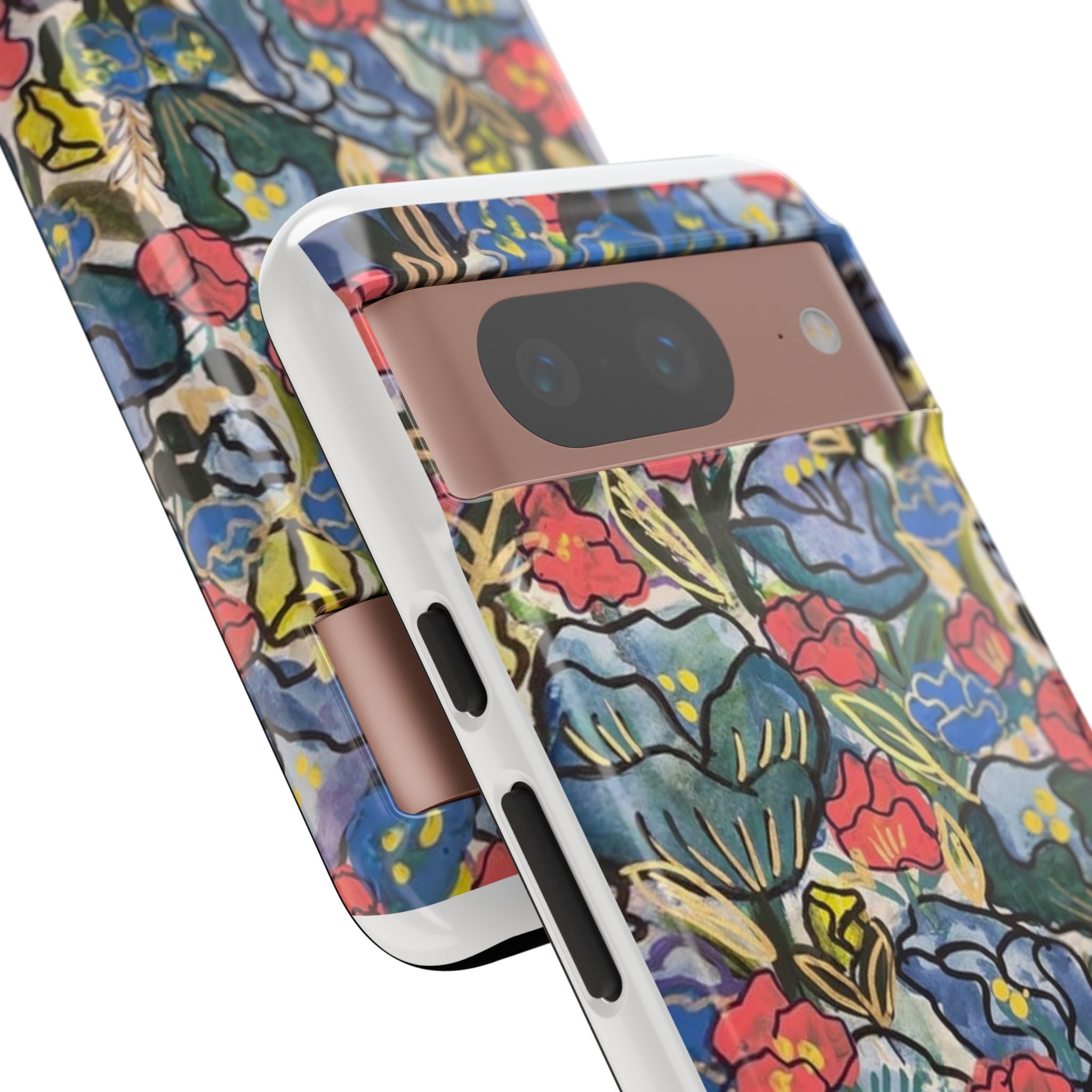 Floral Mosaic Tough Phone Case — Colorful Wildflower Protective iPhone Cover