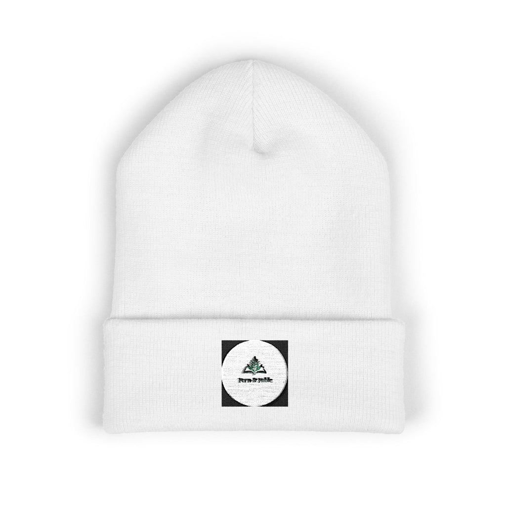 Embroidered Cuffed Beanie — Minimal Logo Winter Hat
