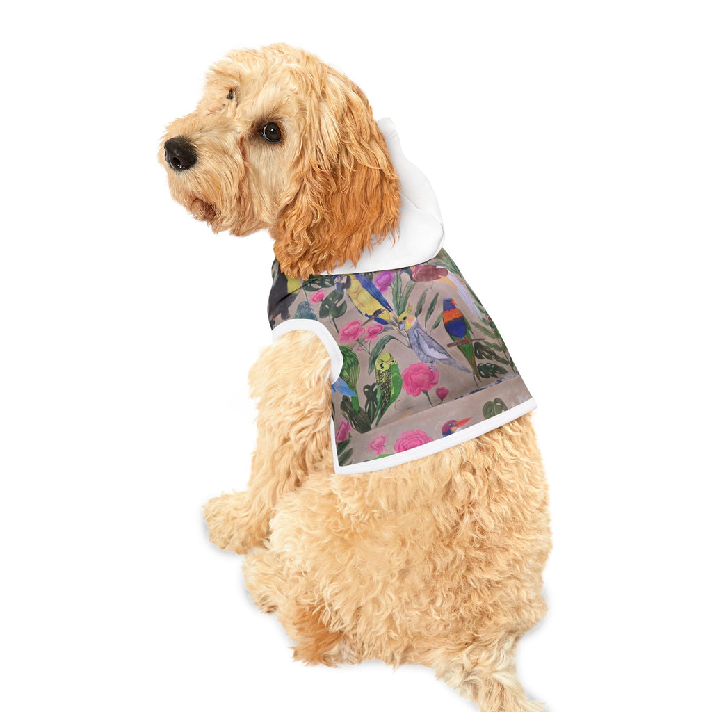 Floral Garden Pet Hoodie — Colorful Tropical Print Dog & Cat Hoodie