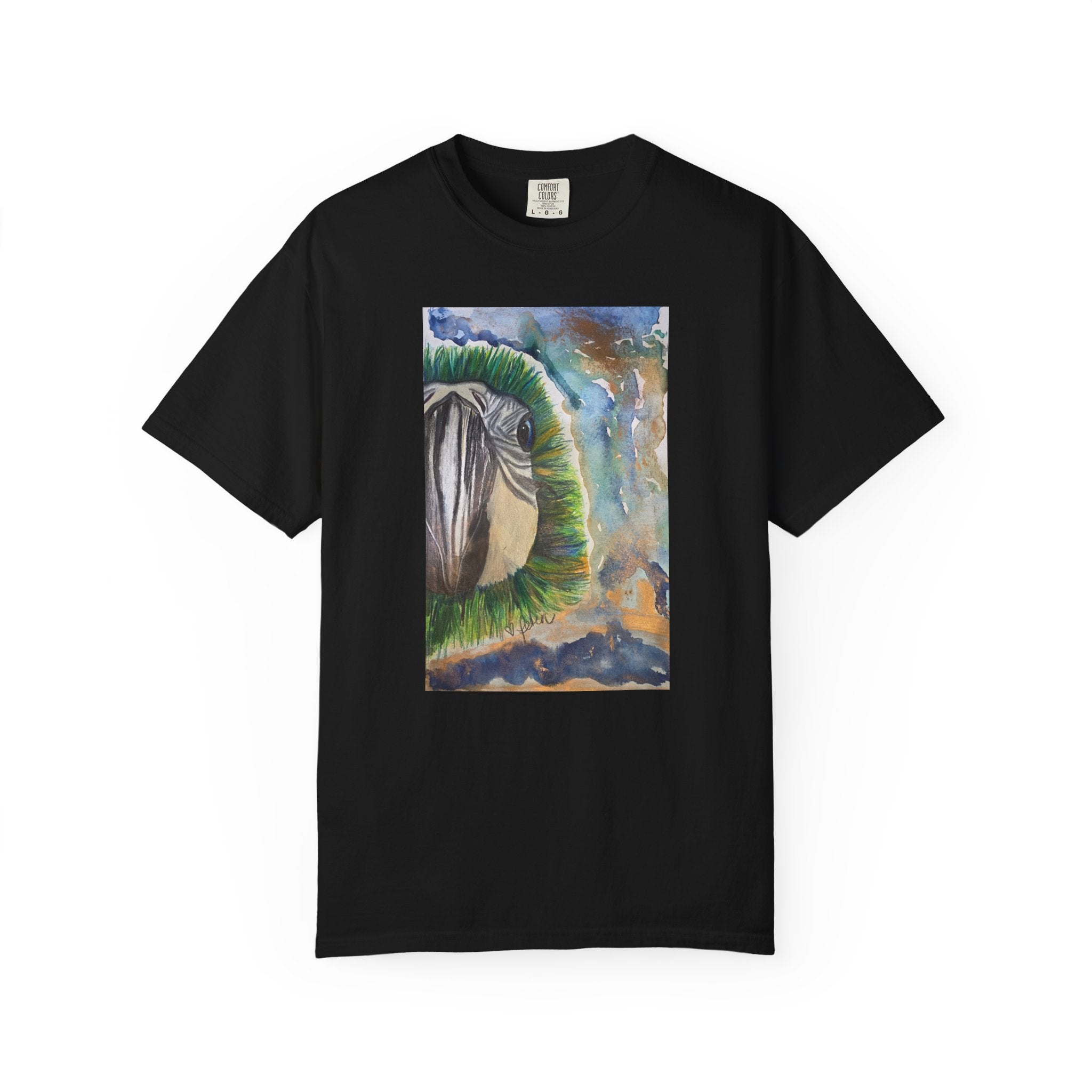 Parrot Eye Art T-Shirt — Colorful Tropical Bird Graphic Tee
