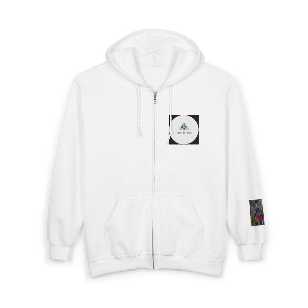 Zip Hoodie with Geometric Mandala Pocket Design