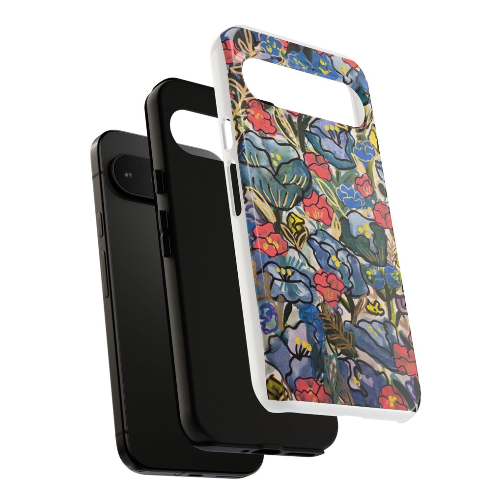 Floral Mosaic Tough Phone Case — Colorful Wildflower Protective iPhone Cover
