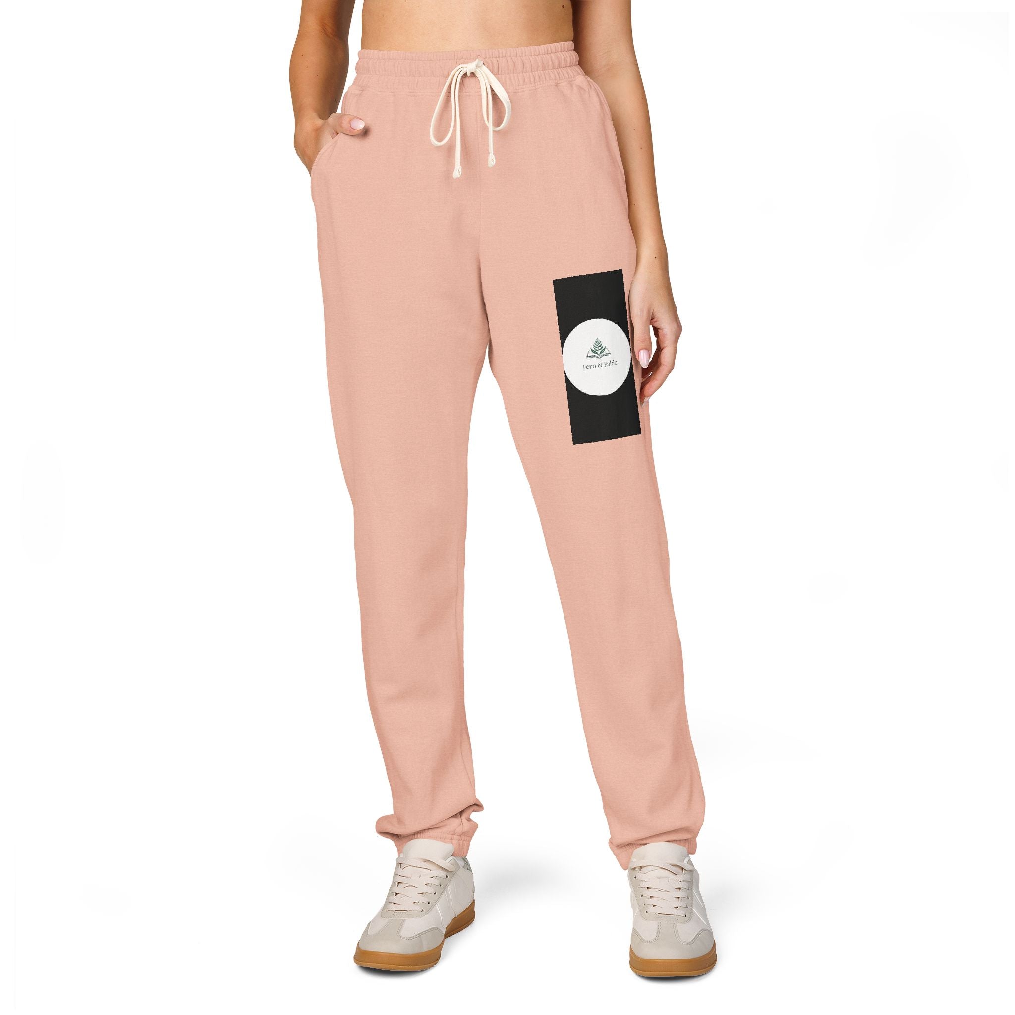 Embroidered Circle Logo Sweatpants — Garment-Dyed Fleece Joggers