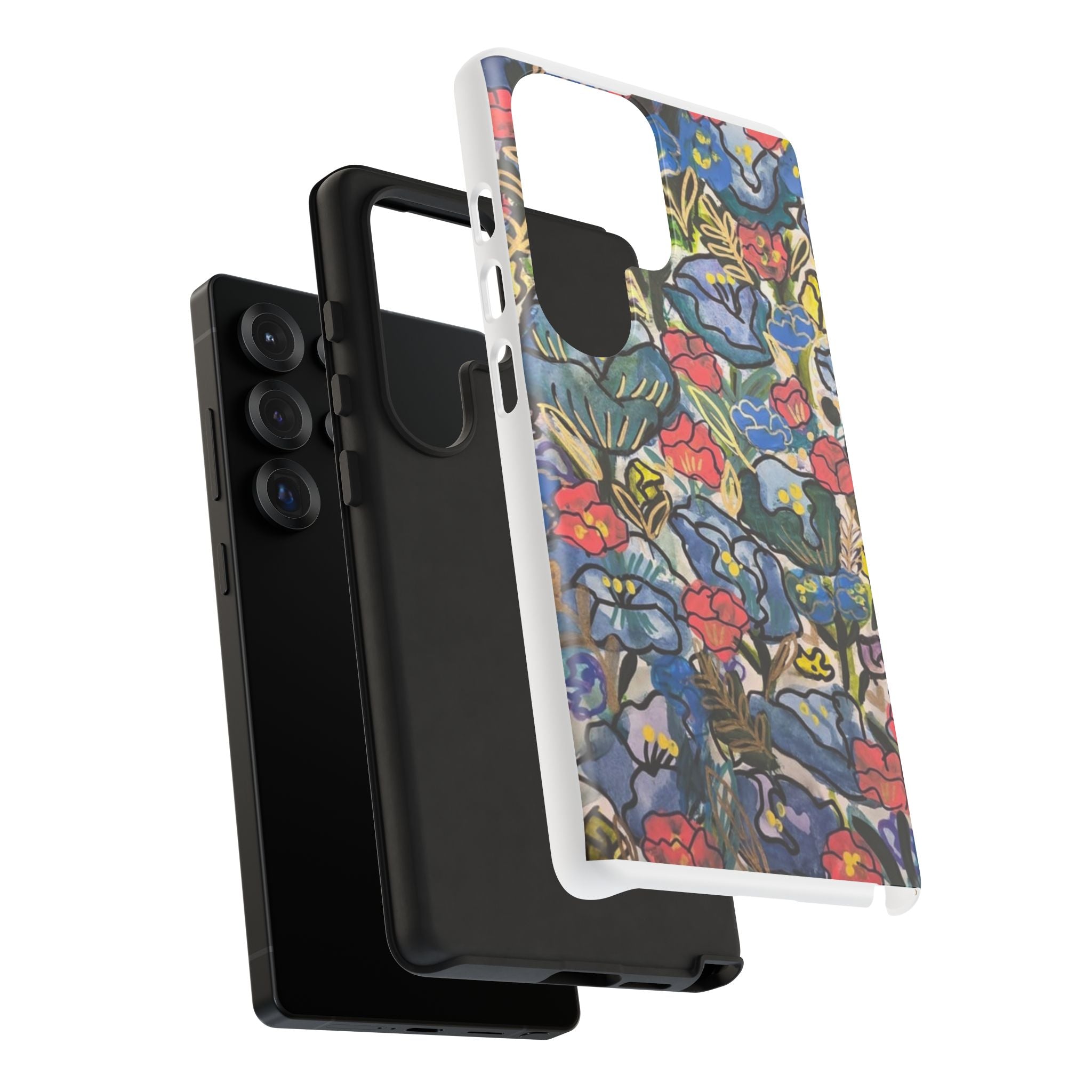 Floral Mosaic Tough Phone Case — Colorful Wildflower Protective iPhone Cover