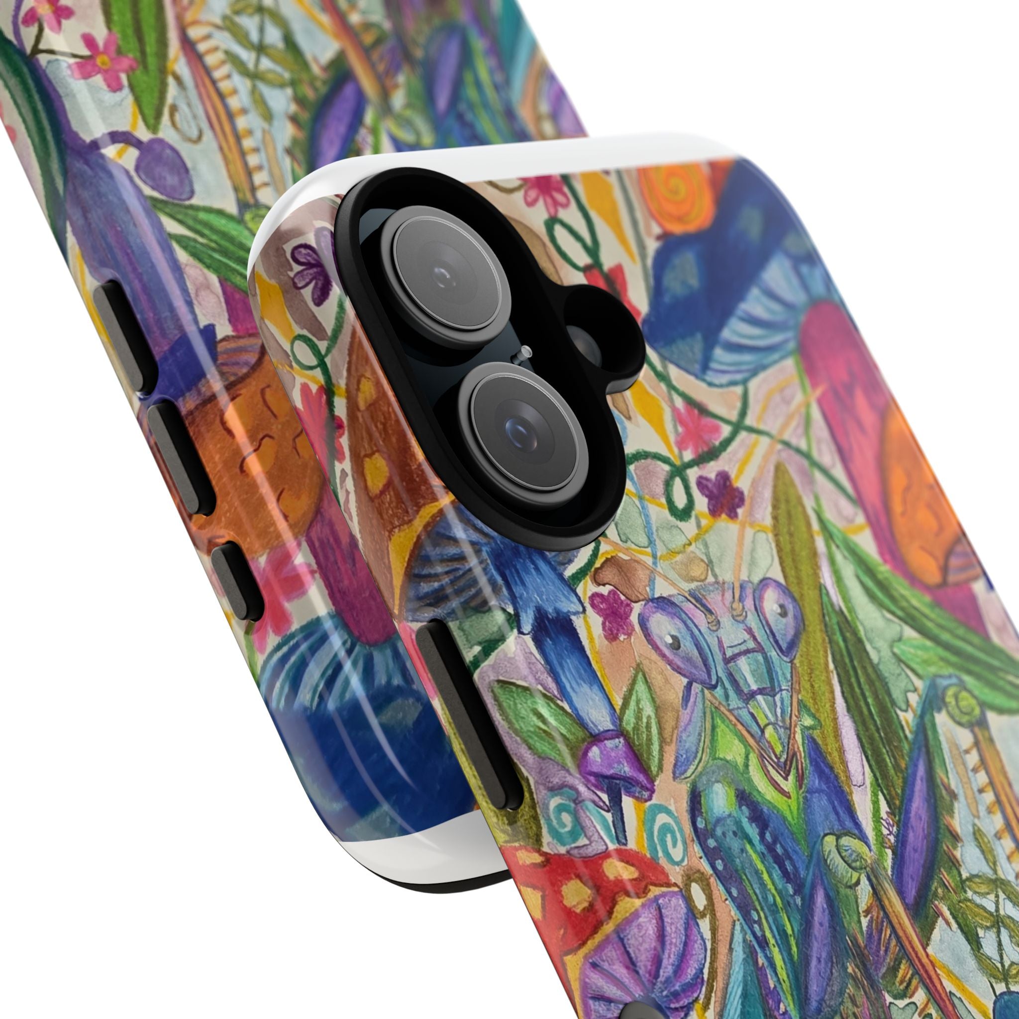 Phone Case — Colorful Whimsical Mushroom Garden Art