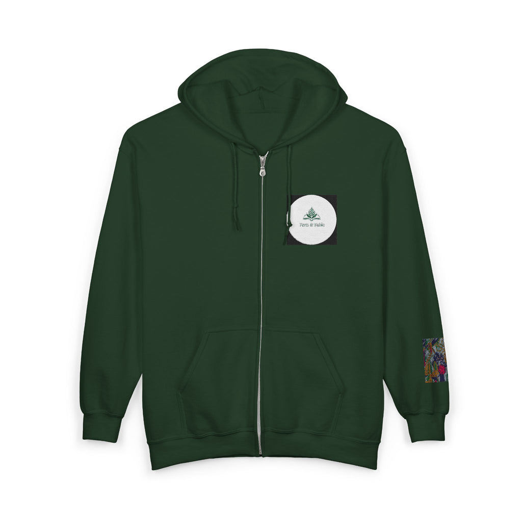 Zip Hoodie with Geometric Mandala Pocket Design