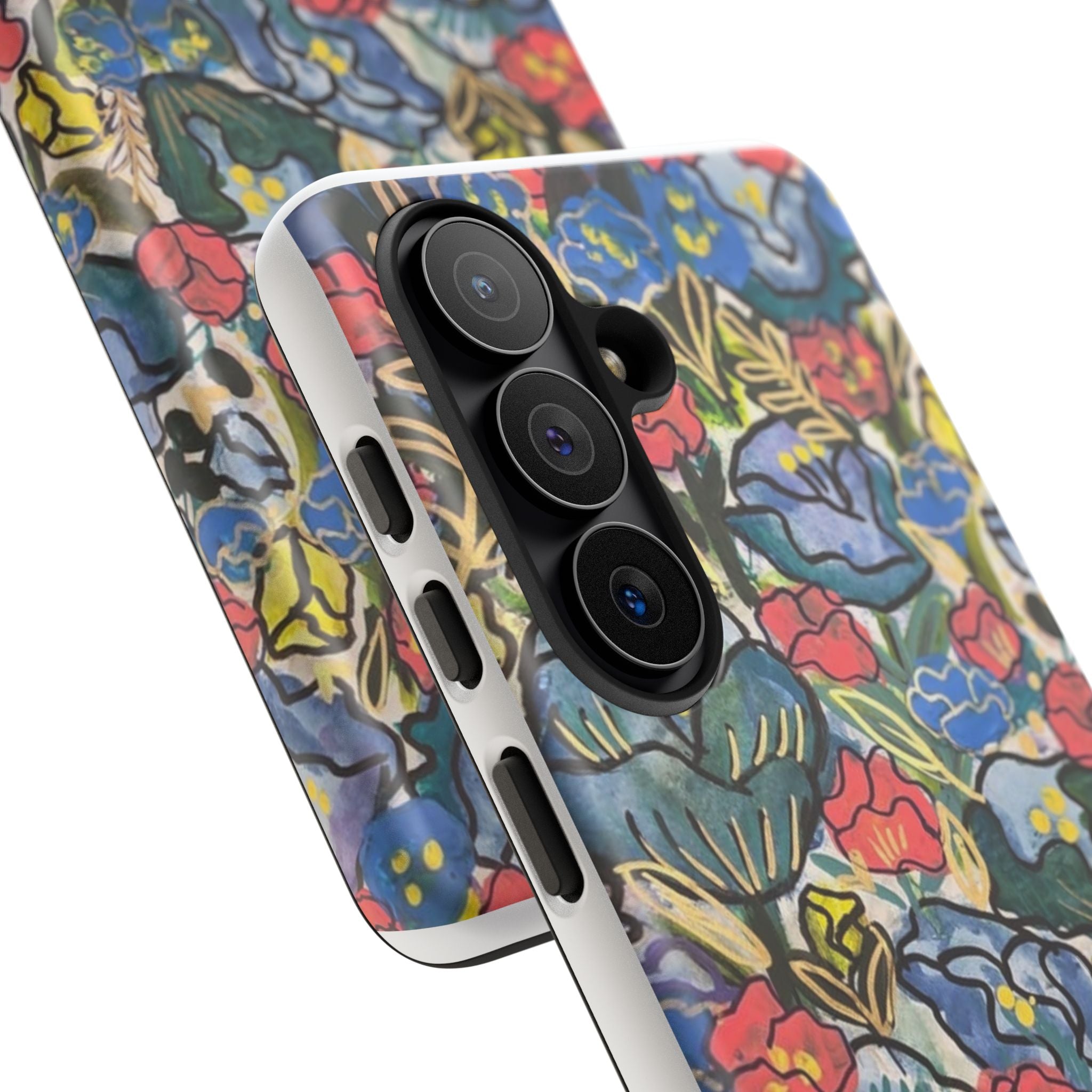 Floral Mosaic Tough Phone Case — Colorful Wildflower Protective iPhone Cover