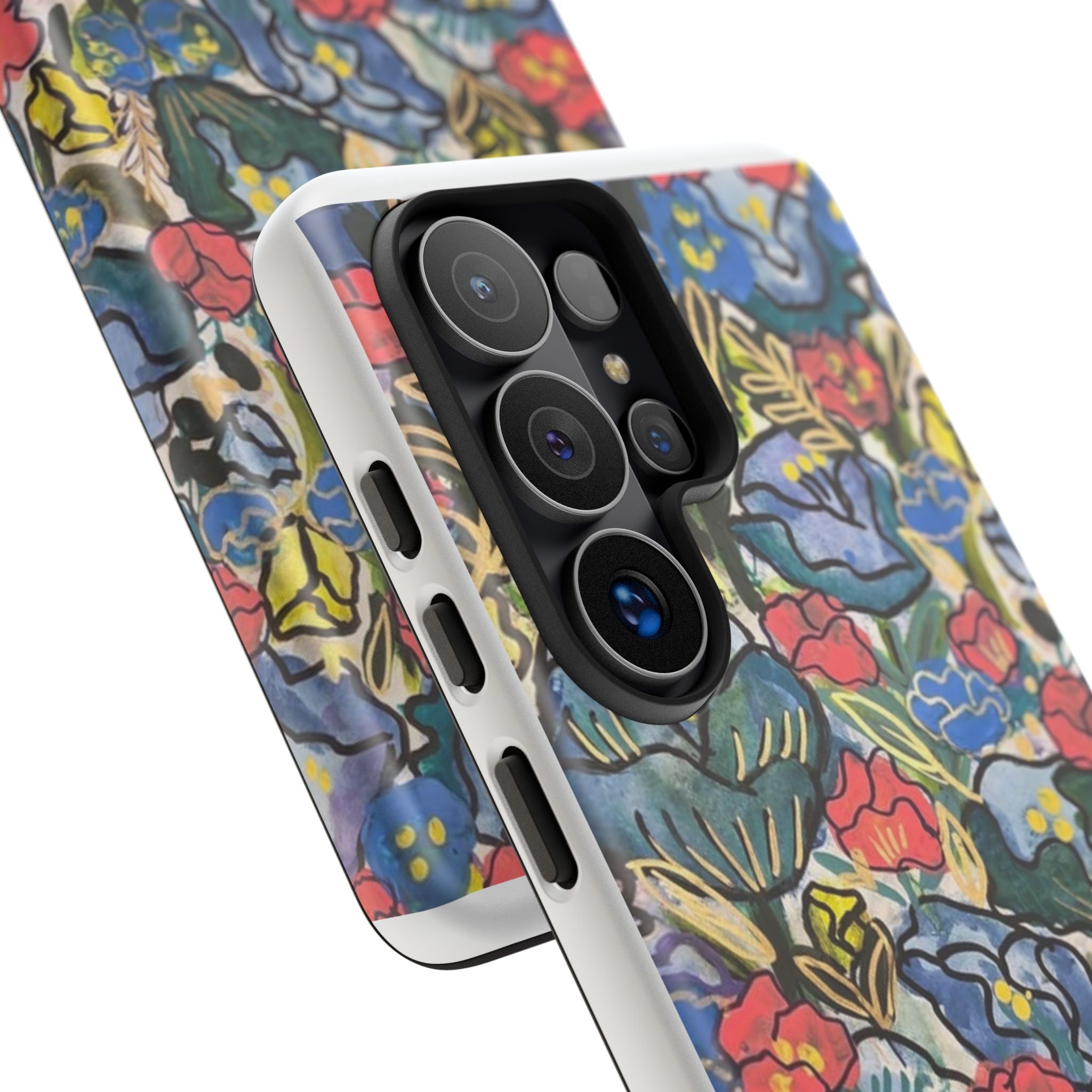 Floral Mosaic Tough Phone Case — Colorful Wildflower Protective iPhone Cover