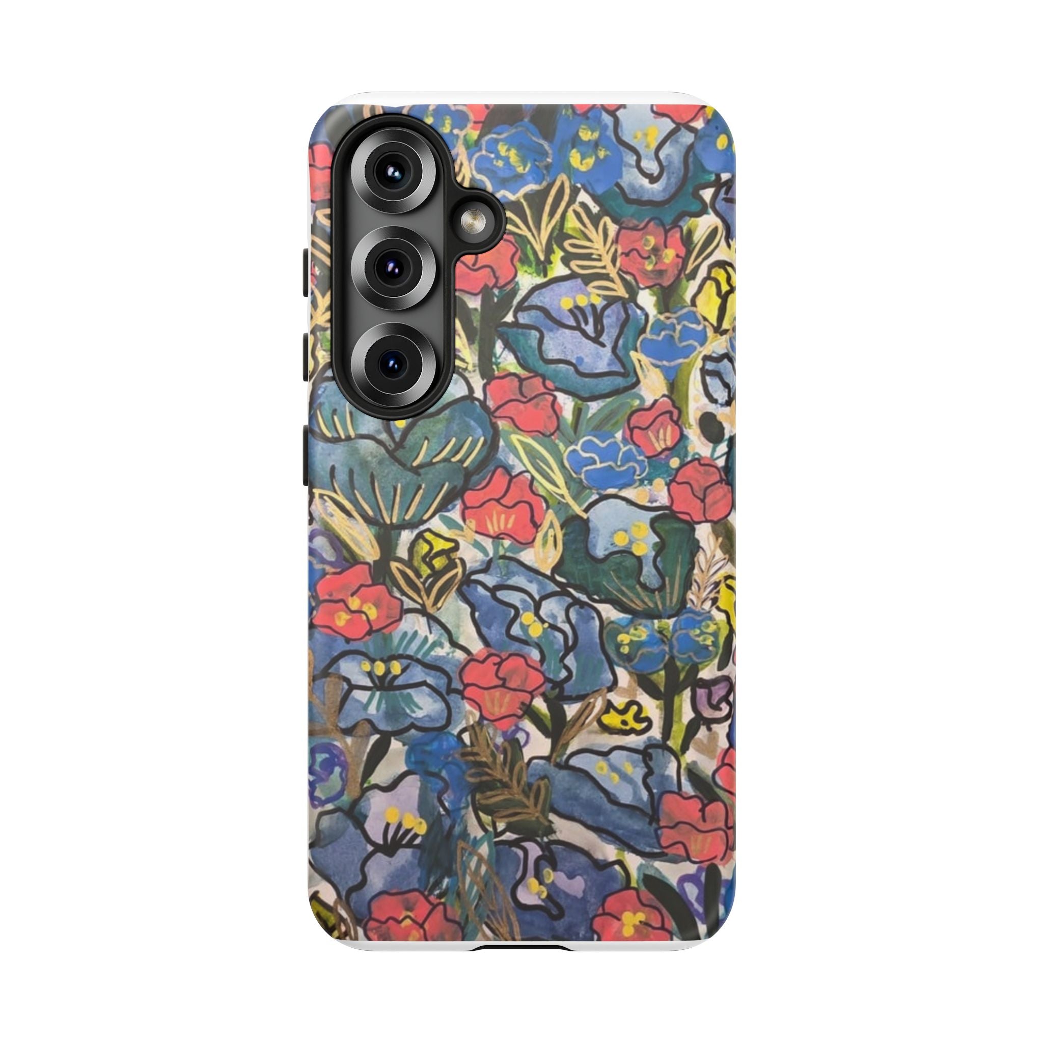 Floral Mosaic Tough Phone Case — Colorful Wildflower Protective iPhone Cover