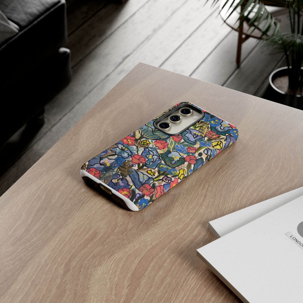 Floral Mosaic Tough Phone Case — Colorful Wildflower Protective iPhone Cover