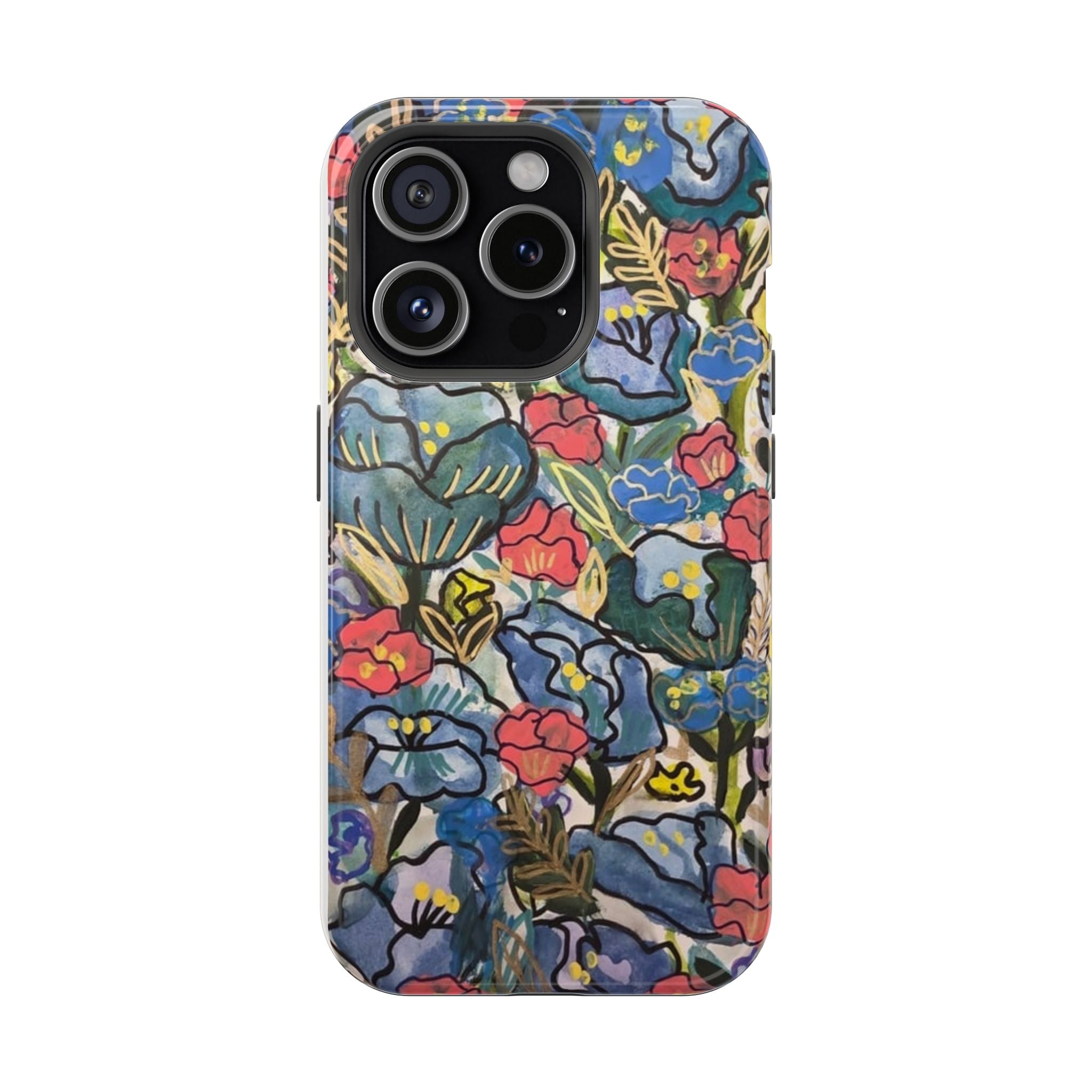 Floral Pattern Impact-Resistant Phone Case – Colorful Vintage Flowers
