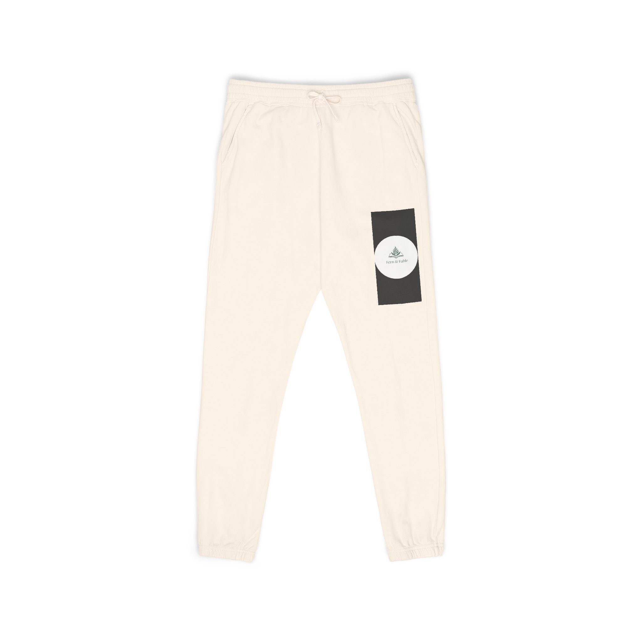 Embroidered Circle Logo Sweatpants — Garment-Dyed Fleece Joggers
