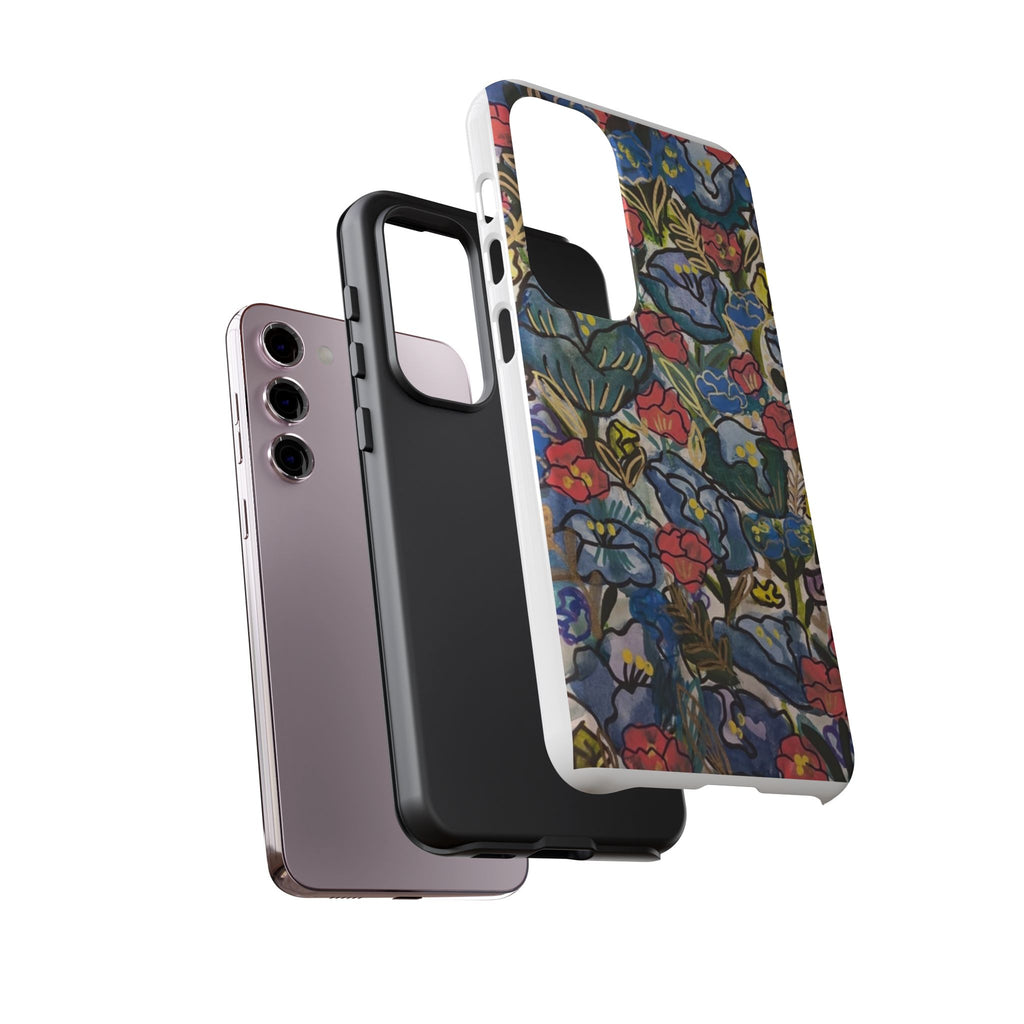 Floral Mosaic Tough Phone Case — Colorful Wildflower Protective iPhone Cover