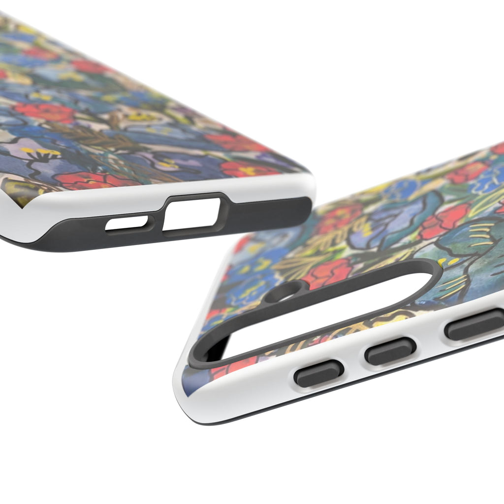 Floral Mosaic Tough Phone Case — Colorful Wildflower Protective iPhone Cover