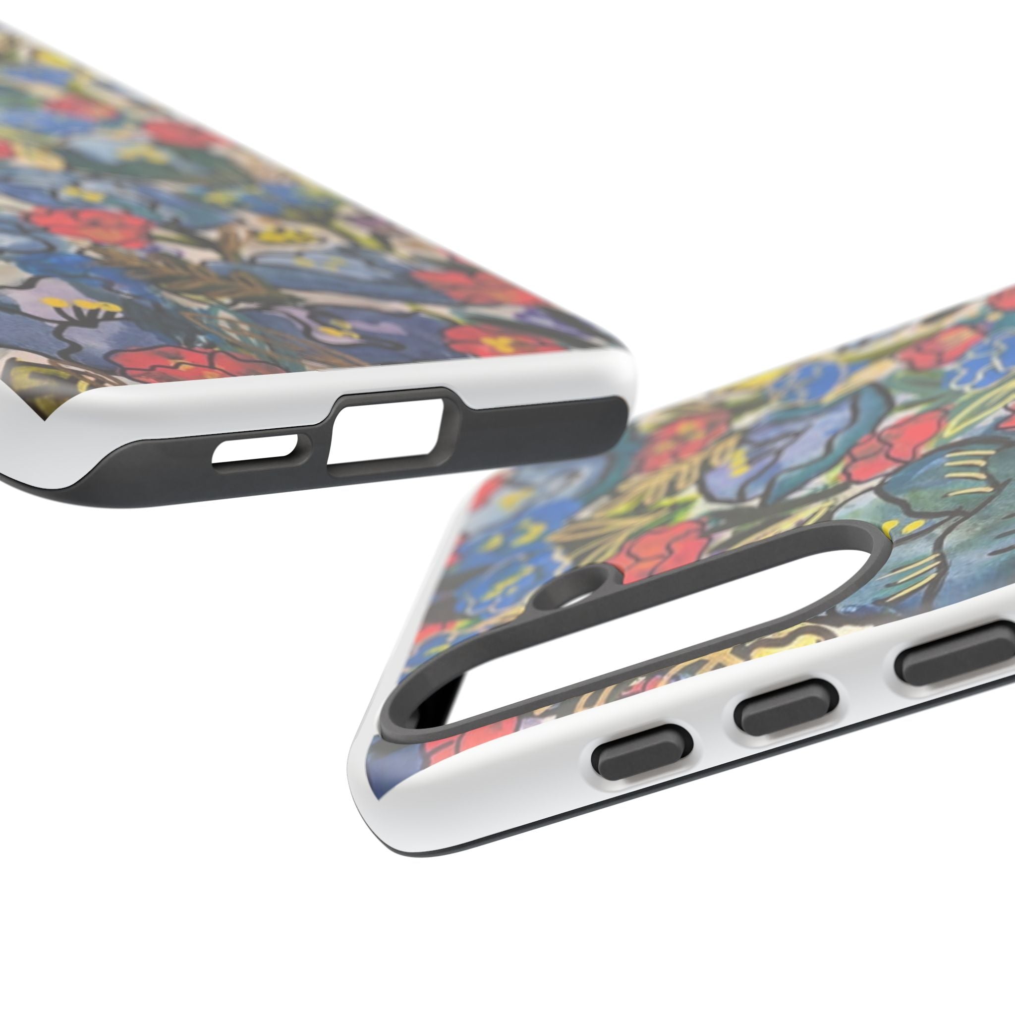 Floral Mosaic Tough Phone Case — Colorful Wildflower Protective iPhone Cover