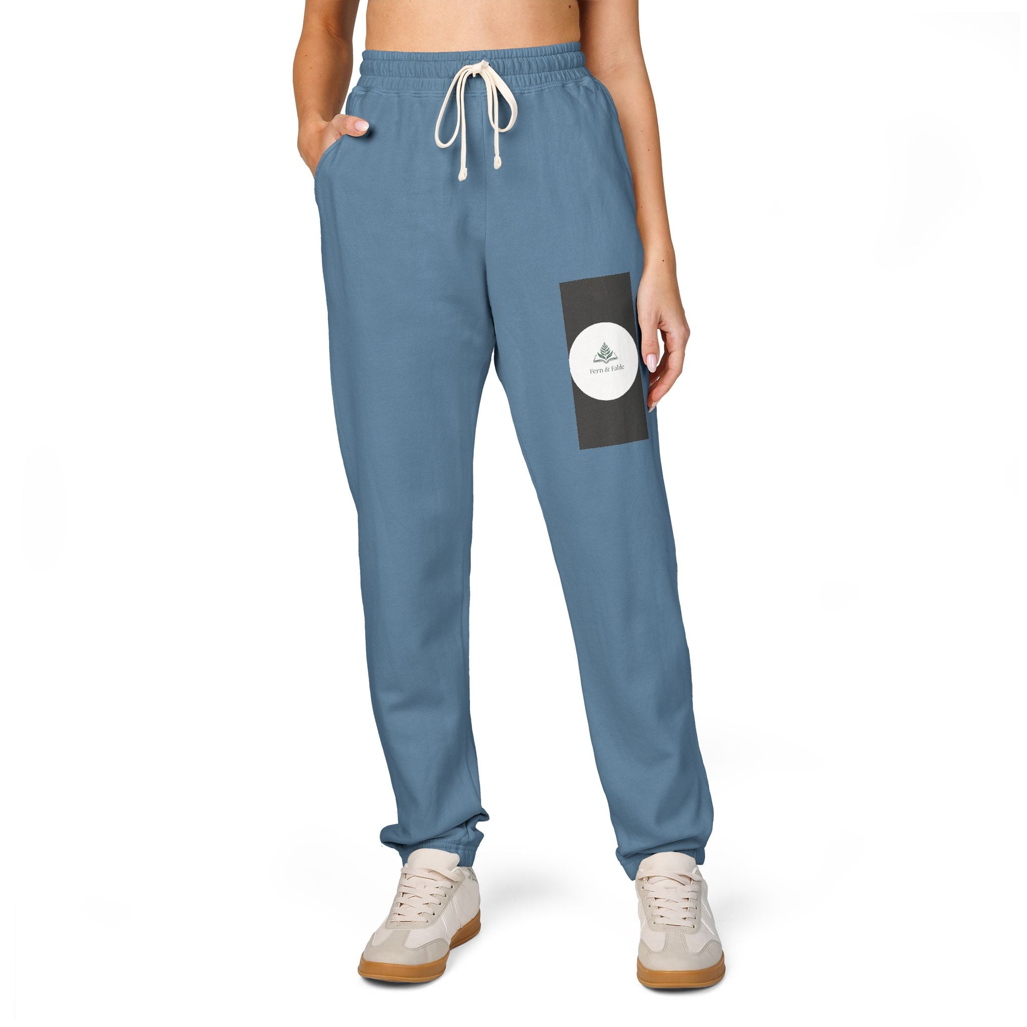Embroidered Circle Logo Sweatpants — Garment-Dyed Fleece Joggers