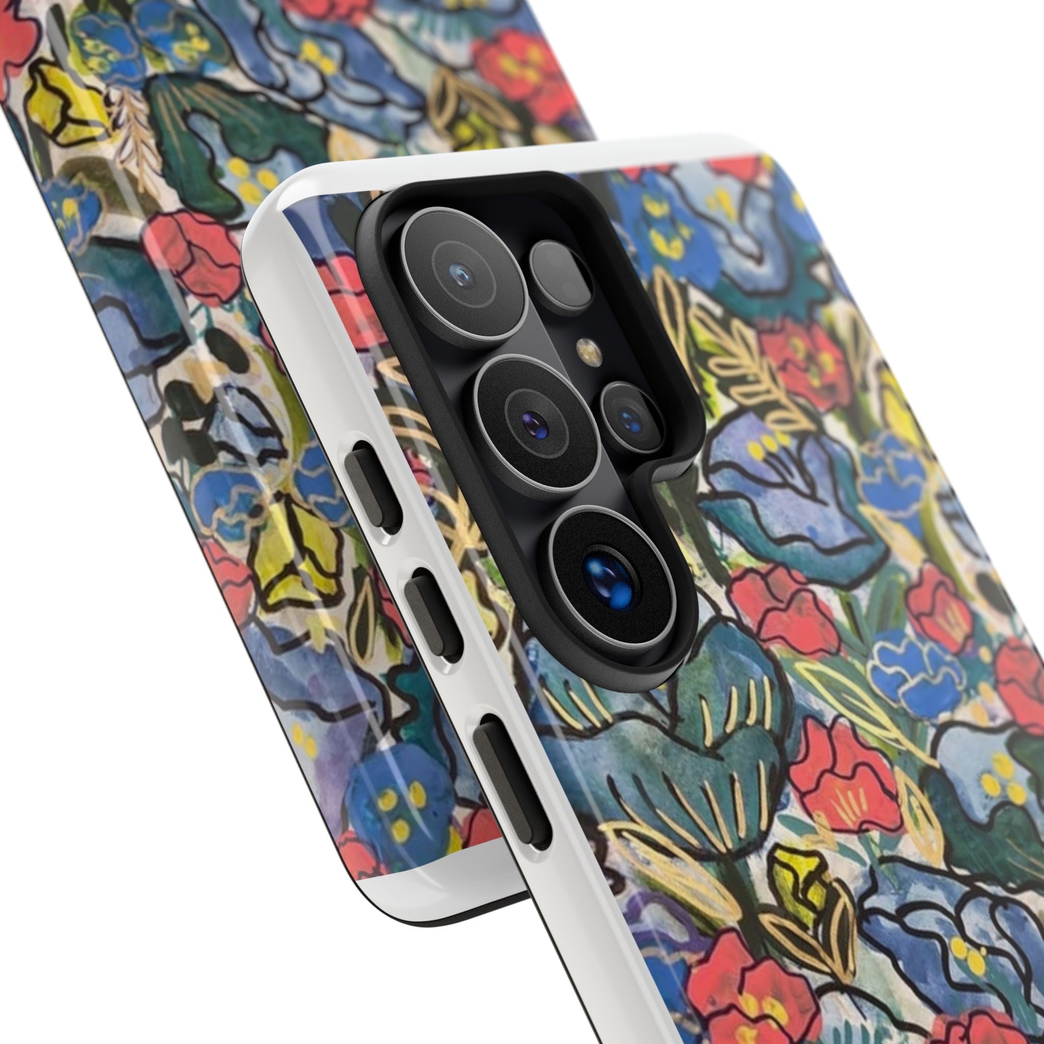 Floral Mosaic Tough Phone Case — Colorful Wildflower Protective iPhone Cover