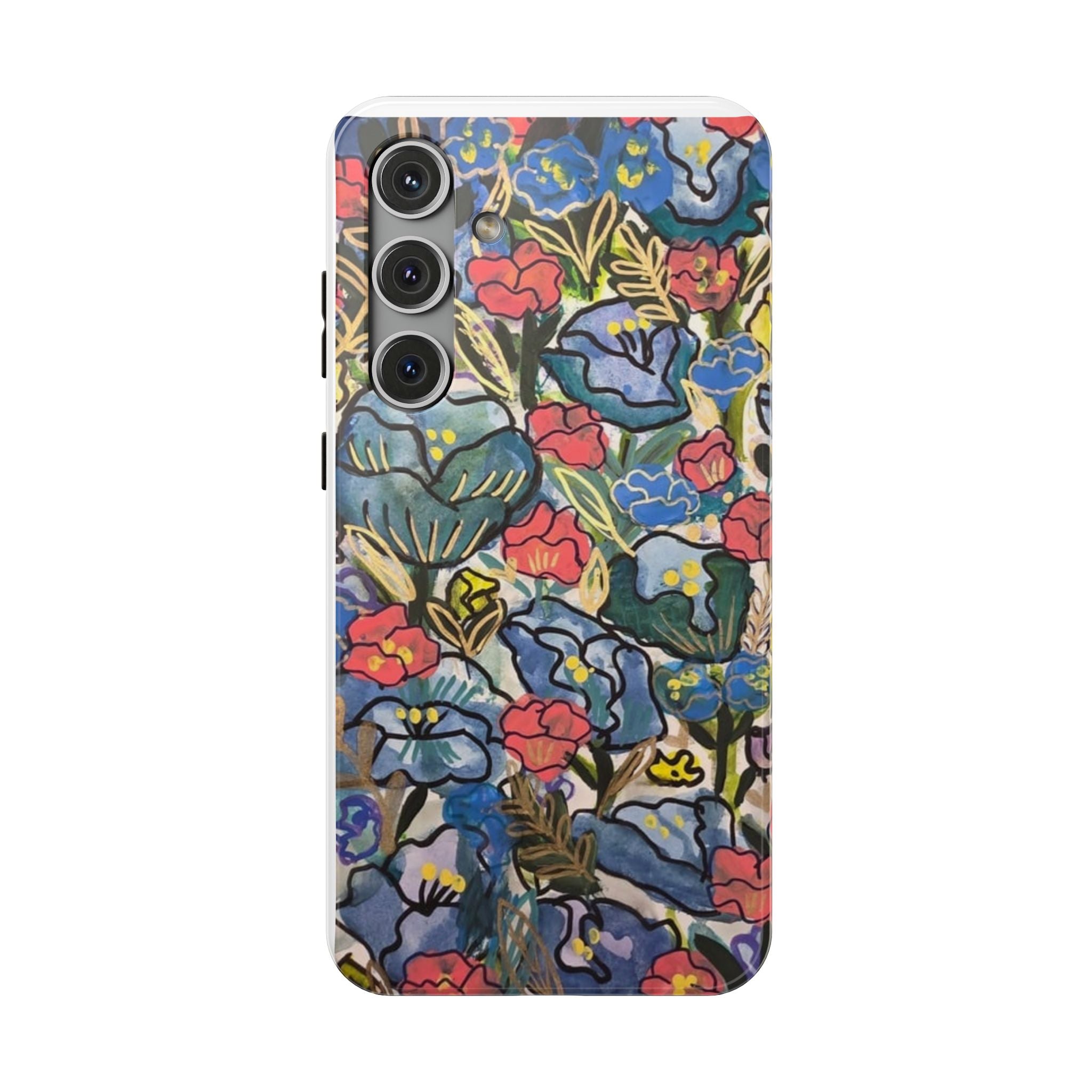 Floral Pattern Impact-Resistant Phone Case – Colorful Vintage Flowers