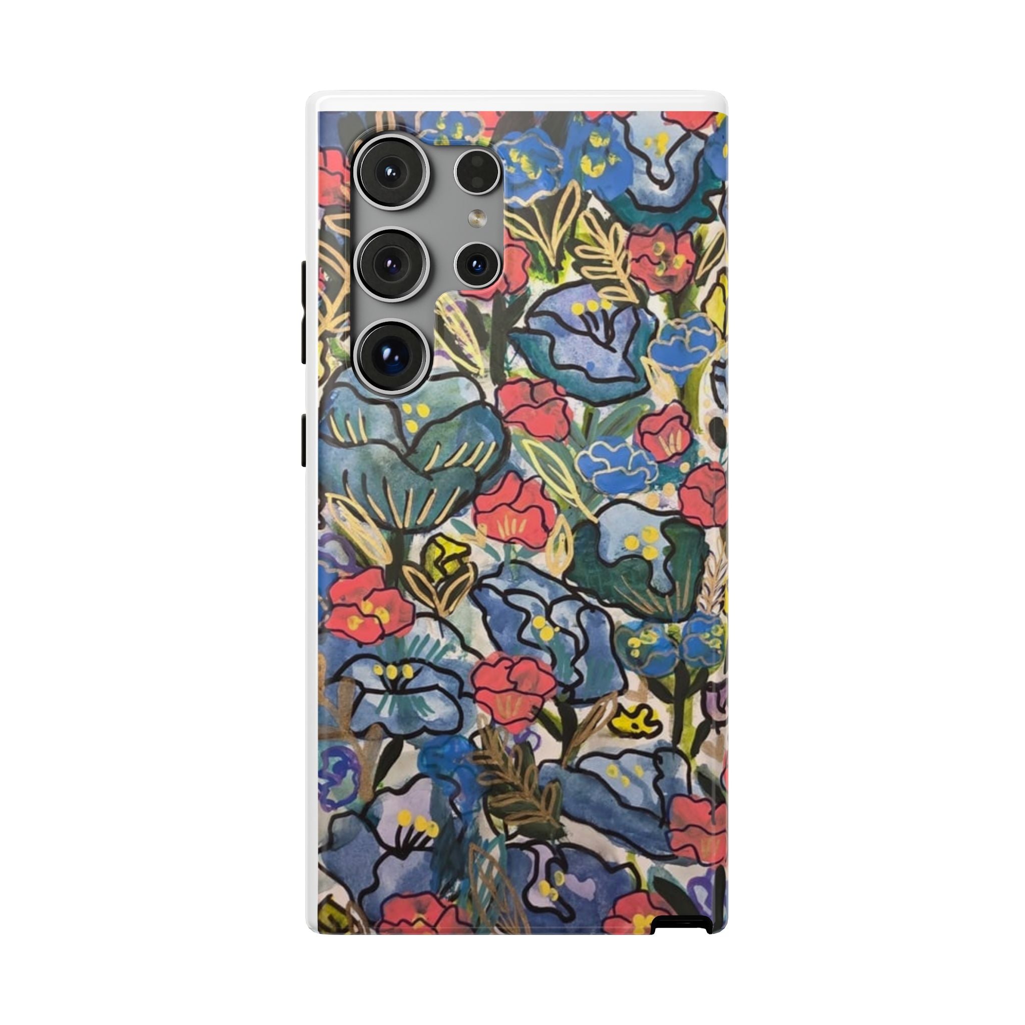 Floral Pattern Impact-Resistant Phone Case – Colorful Vintage Flowers