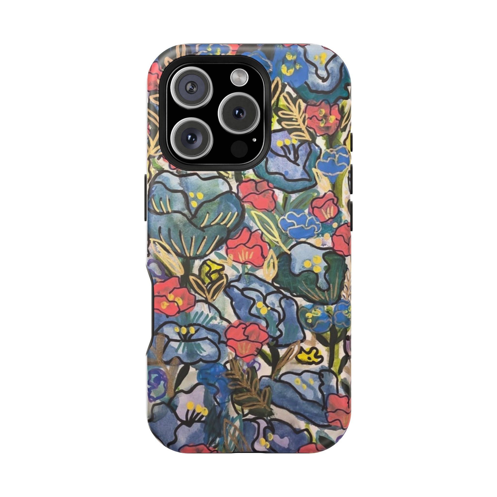 Floral Pattern Impact-Resistant Phone Case – Colorful Vintage Flowers