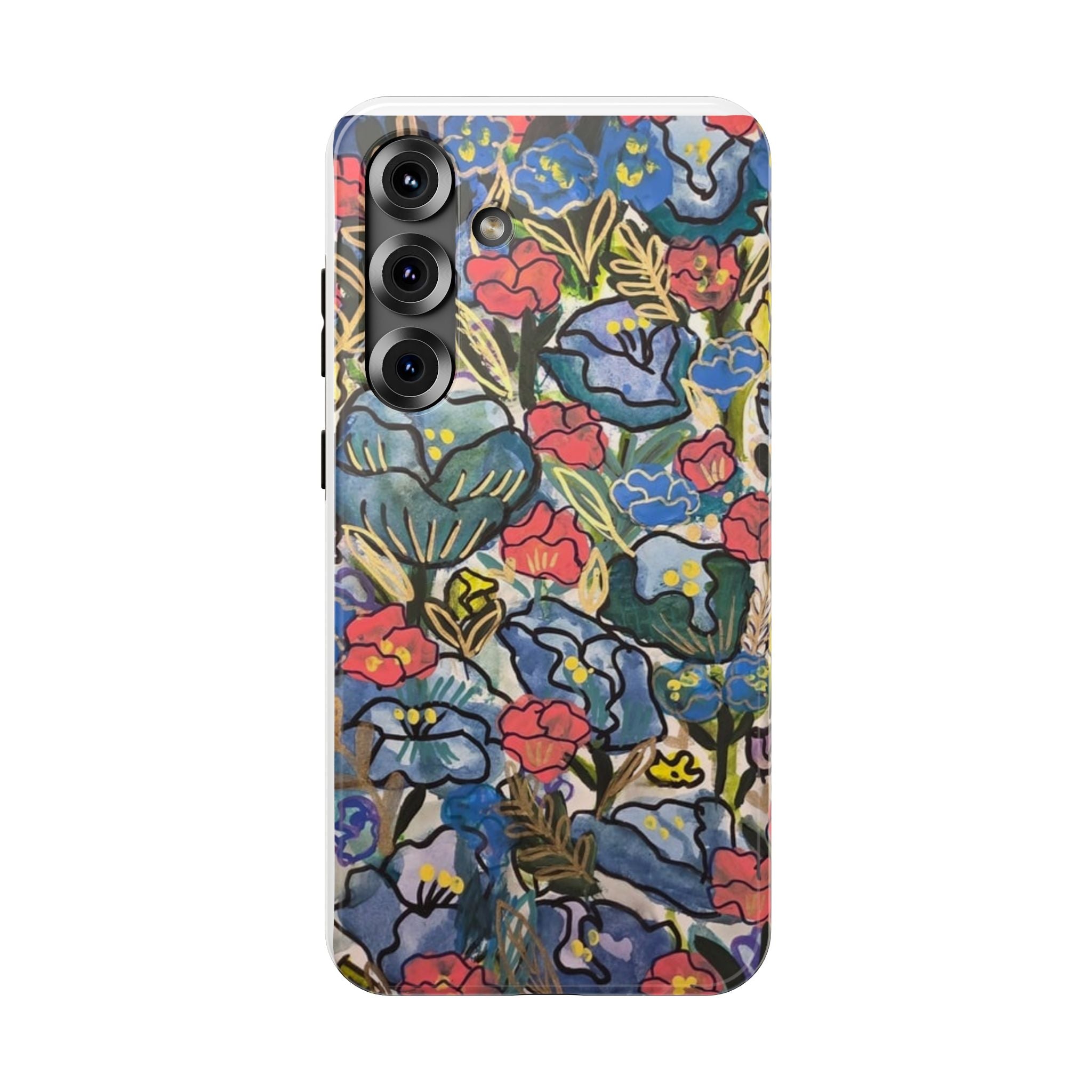 Floral Pattern Impact-Resistant Phone Case – Colorful Vintage Flowers