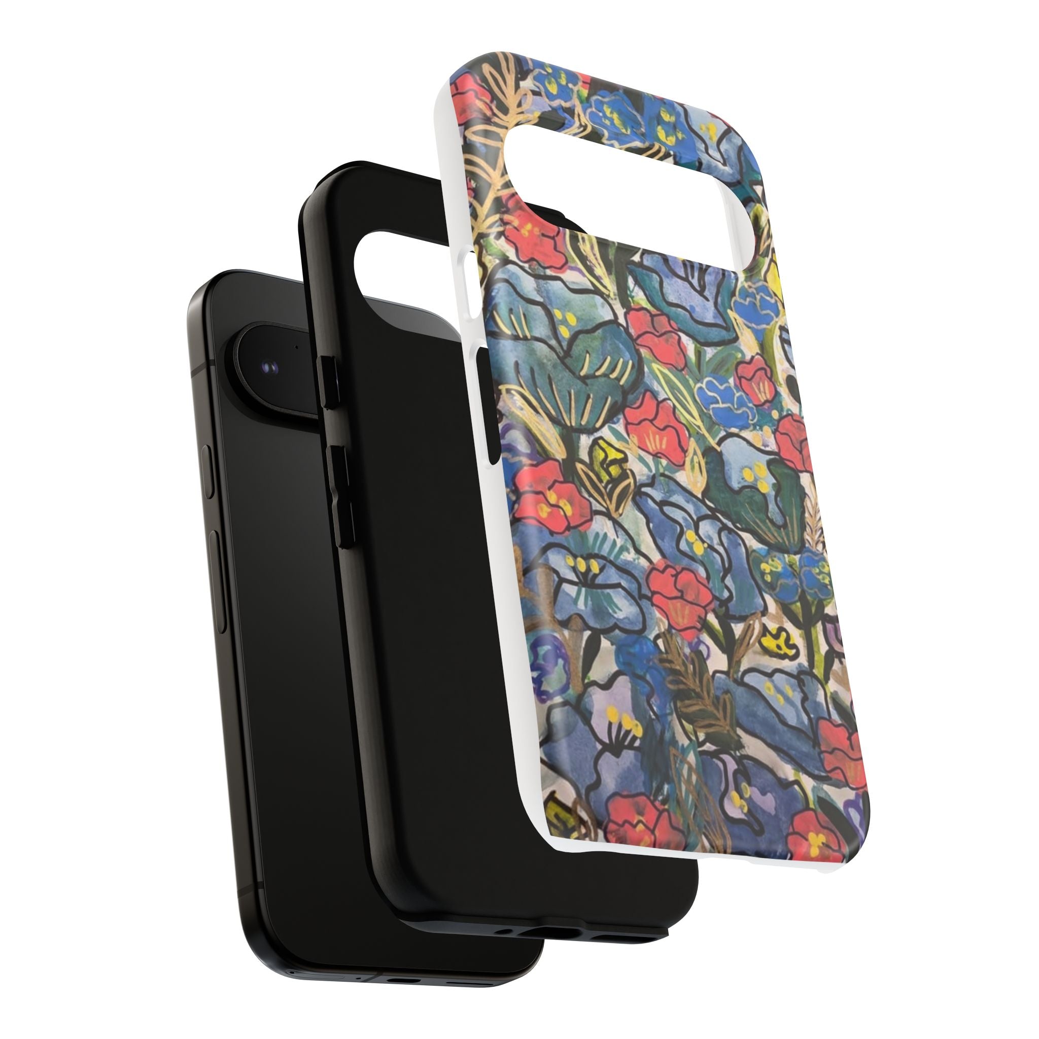 Floral Mosaic Tough Phone Case — Colorful Wildflower Protective iPhone Cover