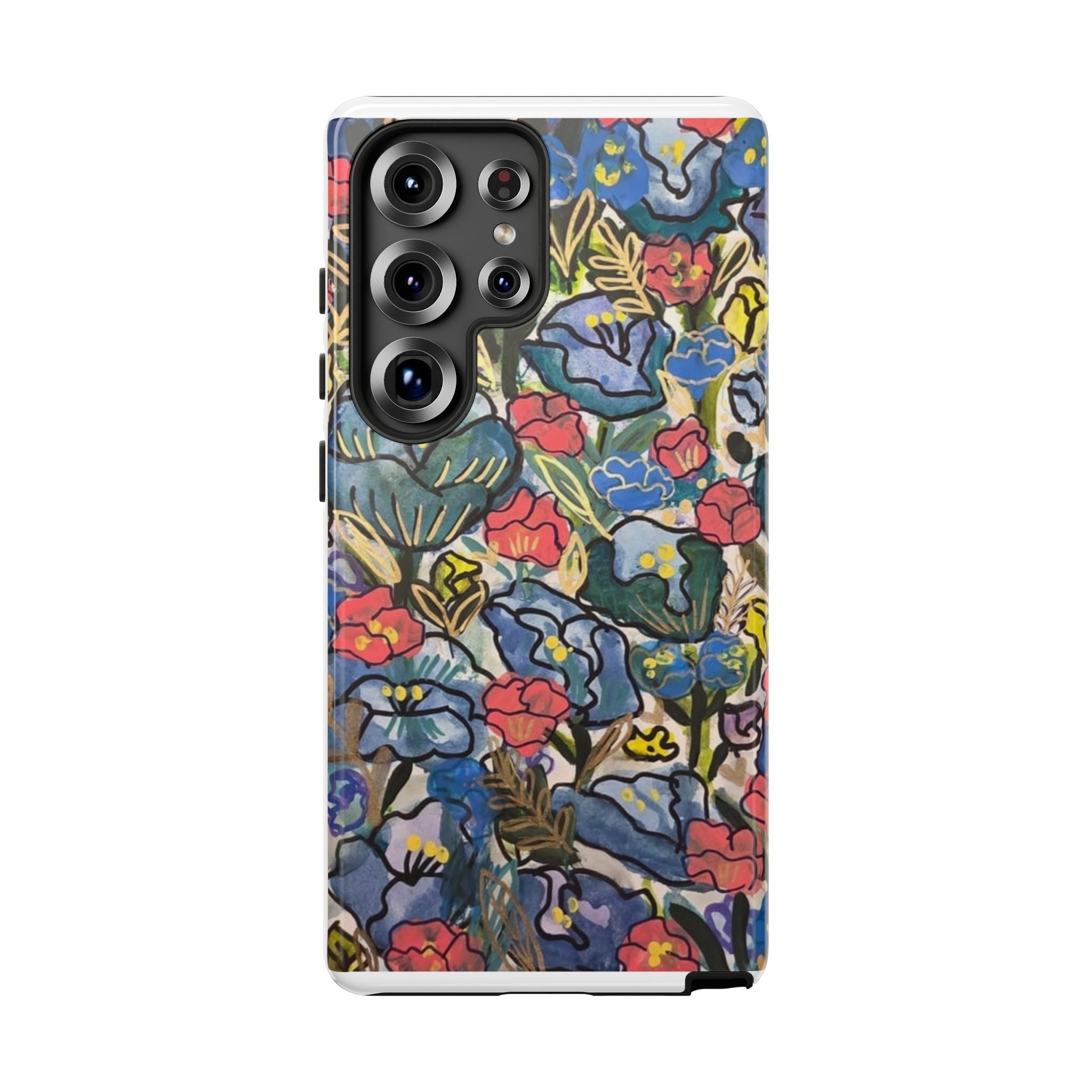 Floral Mosaic Tough Phone Case — Colorful Wildflower Protective iPhone Cover
