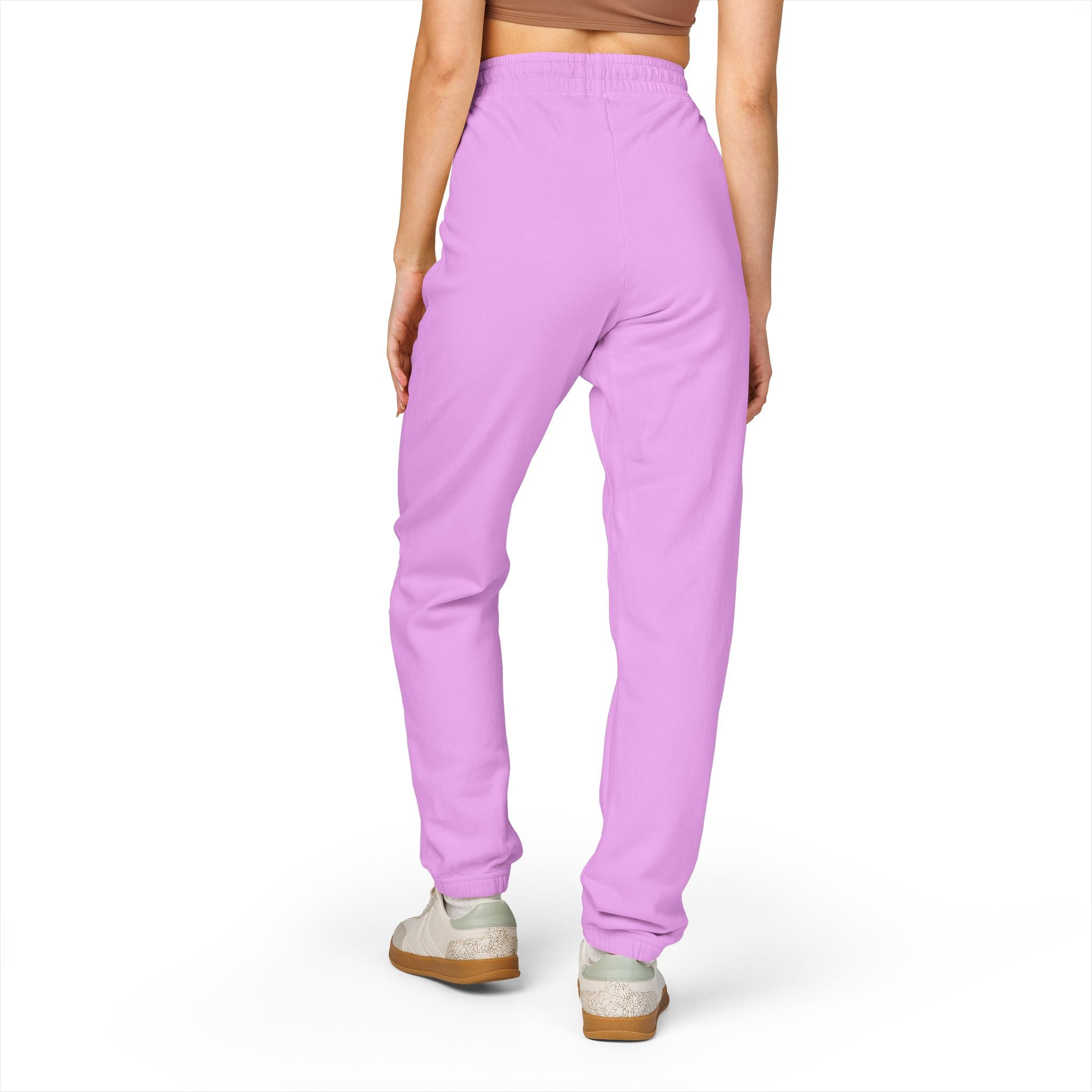 Embroidered Circle Logo Sweatpants — Garment-Dyed Fleece Joggers
