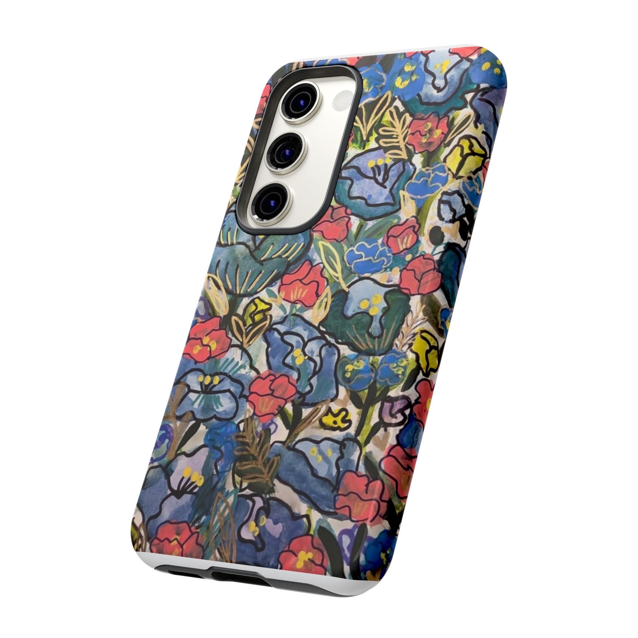 Floral Mosaic Tough Phone Case — Colorful Wildflower Protective iPhone Cover
