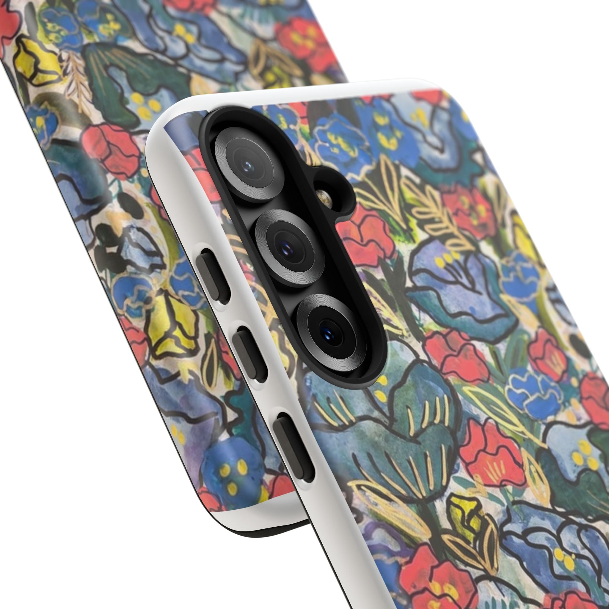 Floral Mosaic Tough Phone Case — Colorful Wildflower Protective iPhone Cover