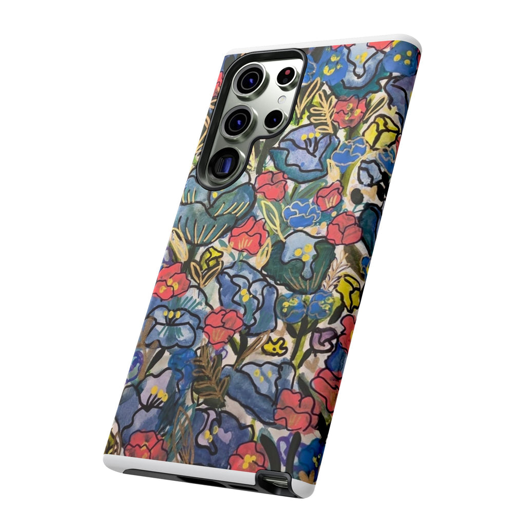 Floral Mosaic Tough Phone Case — Colorful Wildflower Protective iPhone Cover