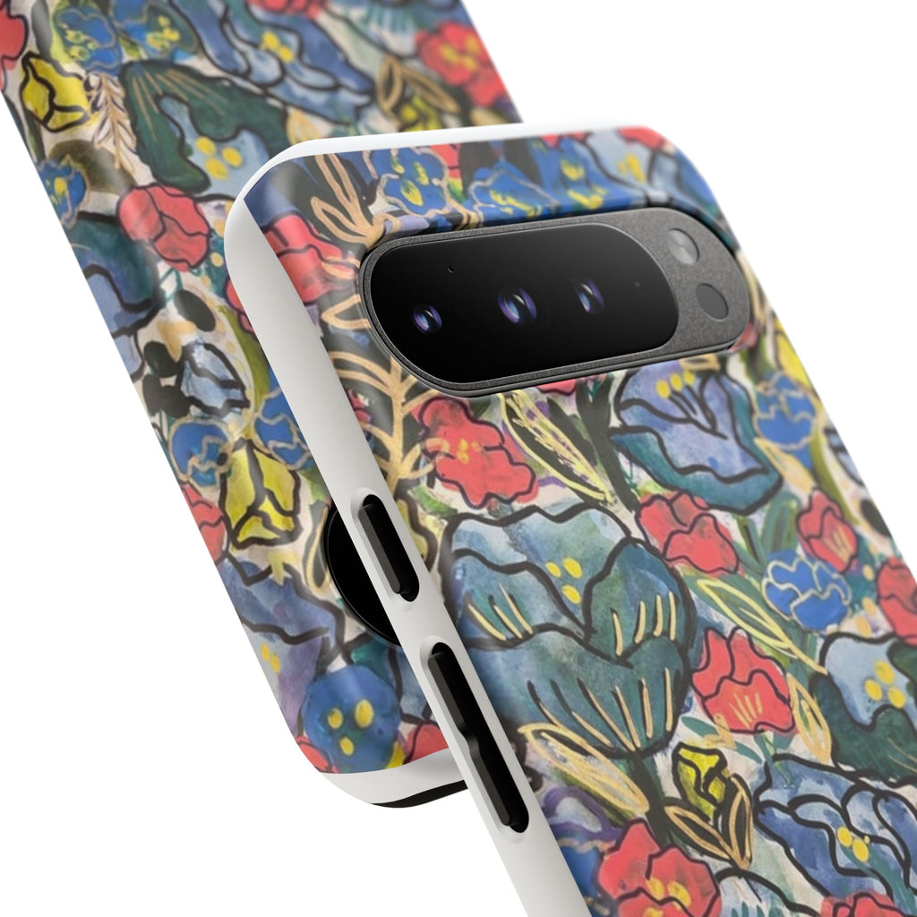 Floral Mosaic Tough Phone Case — Colorful Wildflower Protective iPhone Cover