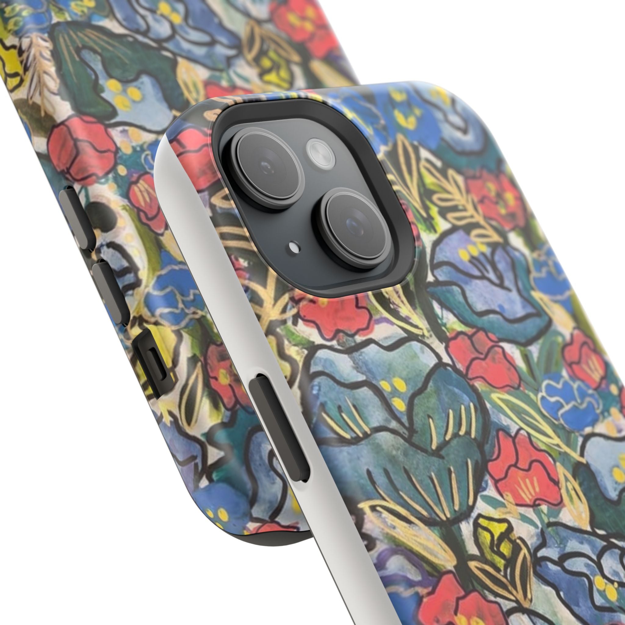 Floral Pattern Impact-Resistant Phone Case – Colorful Vintage Flowers