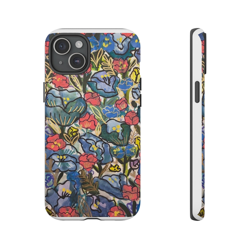 Floral Mosaic Tough Phone Case — Colorful Wildflower Protective iPhone Cover