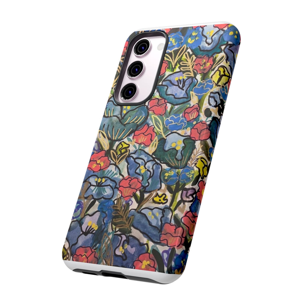 Floral Mosaic Tough Phone Case — Colorful Wildflower Protective iPhone Cover