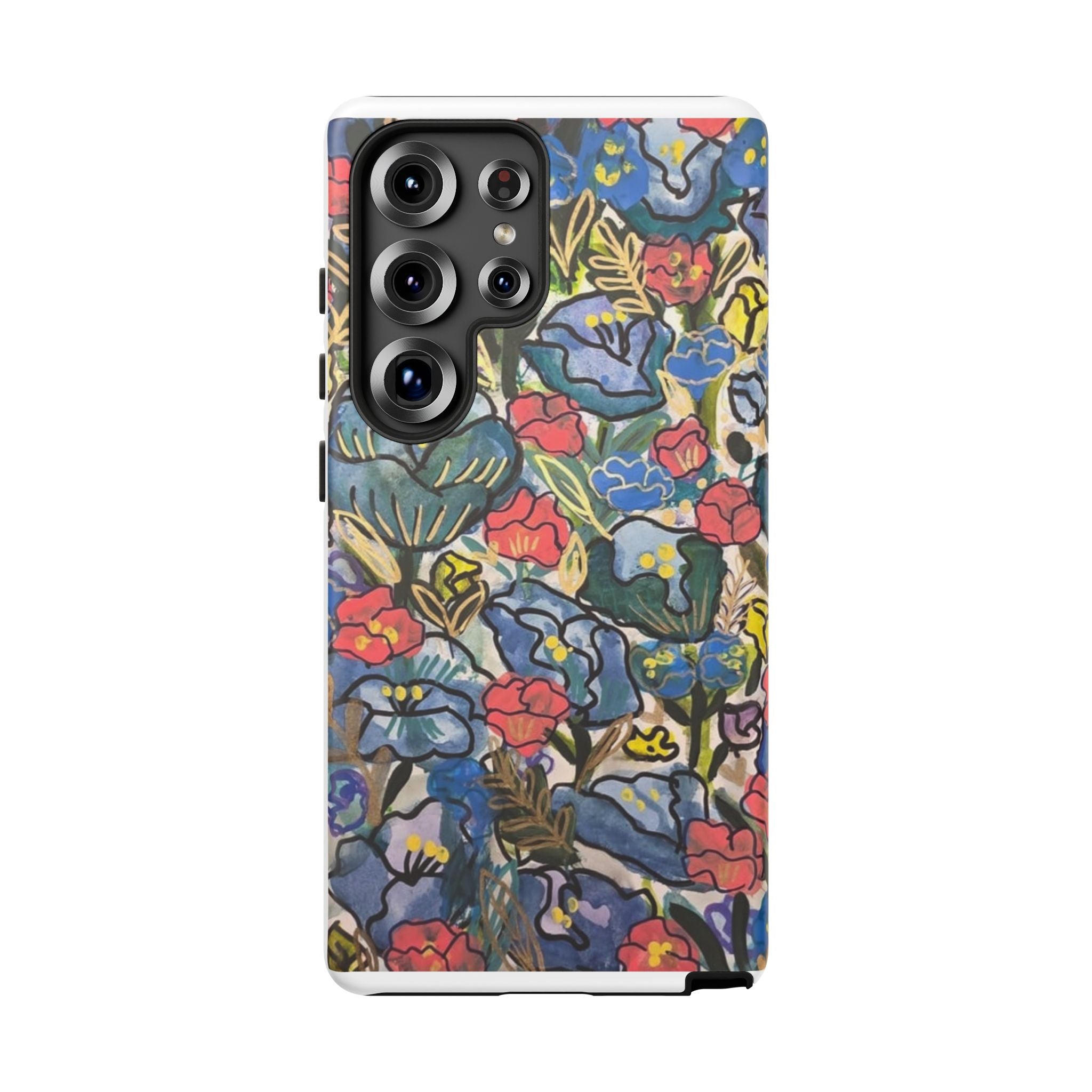 Floral Mosaic Tough Phone Case — Colorful Wildflower Protective iPhone Cover