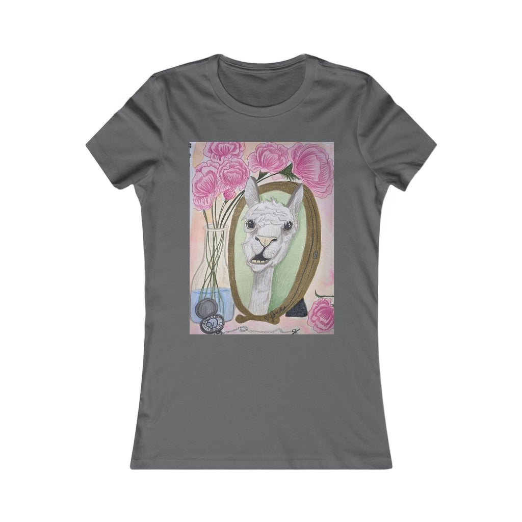Women's Llama Floral Tee – Cute Alpaca Portrait Graphic Shirt
