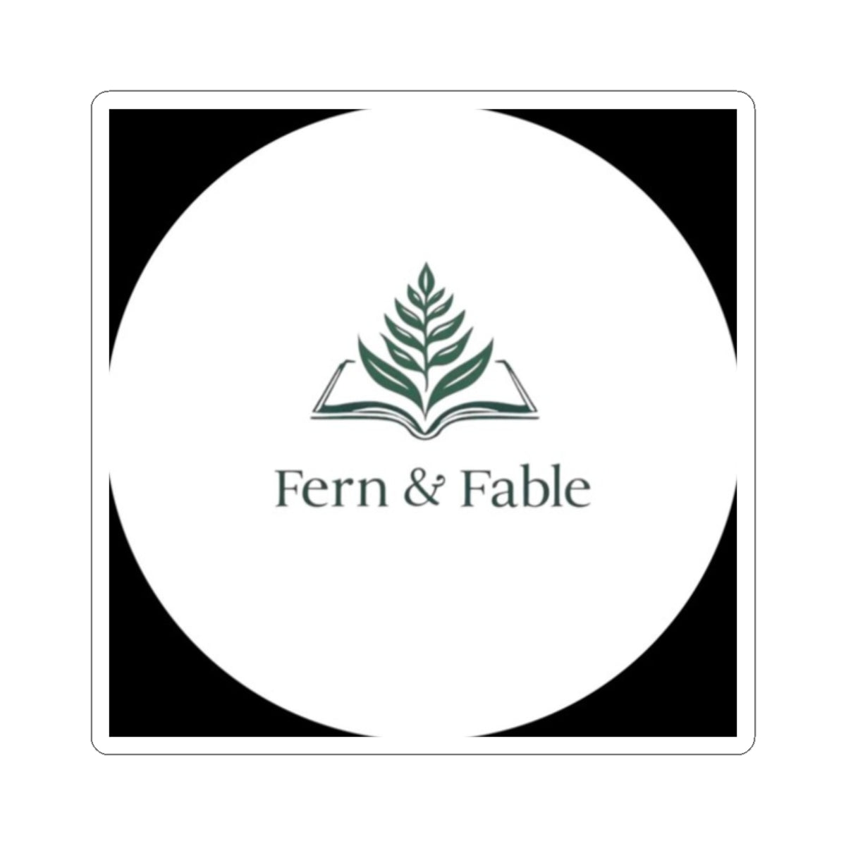 Fern & Fable Logo Sticker — Kiss-Cut Round Brand Decal
