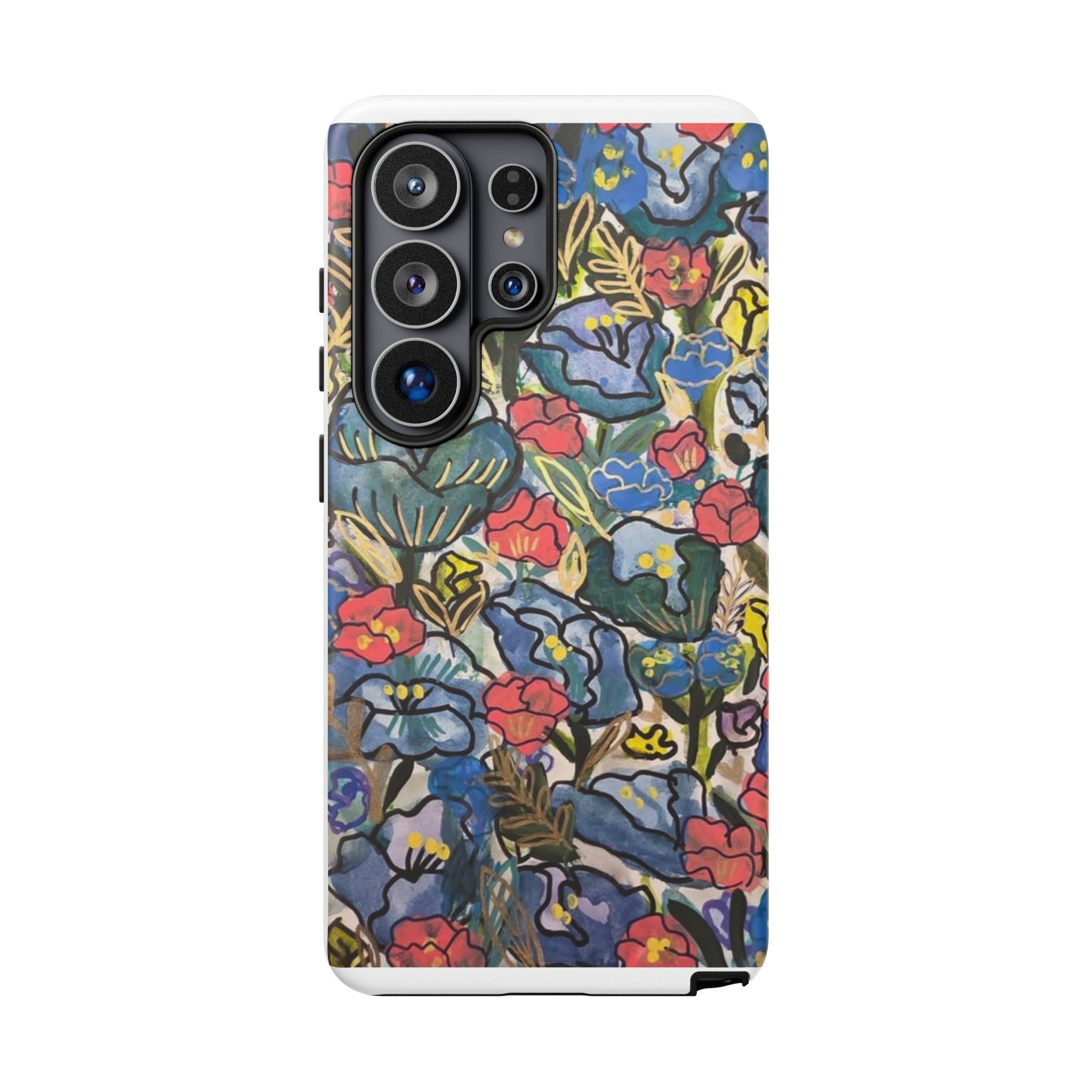 Floral Mosaic Tough Phone Case — Colorful Wildflower Protective iPhone Cover