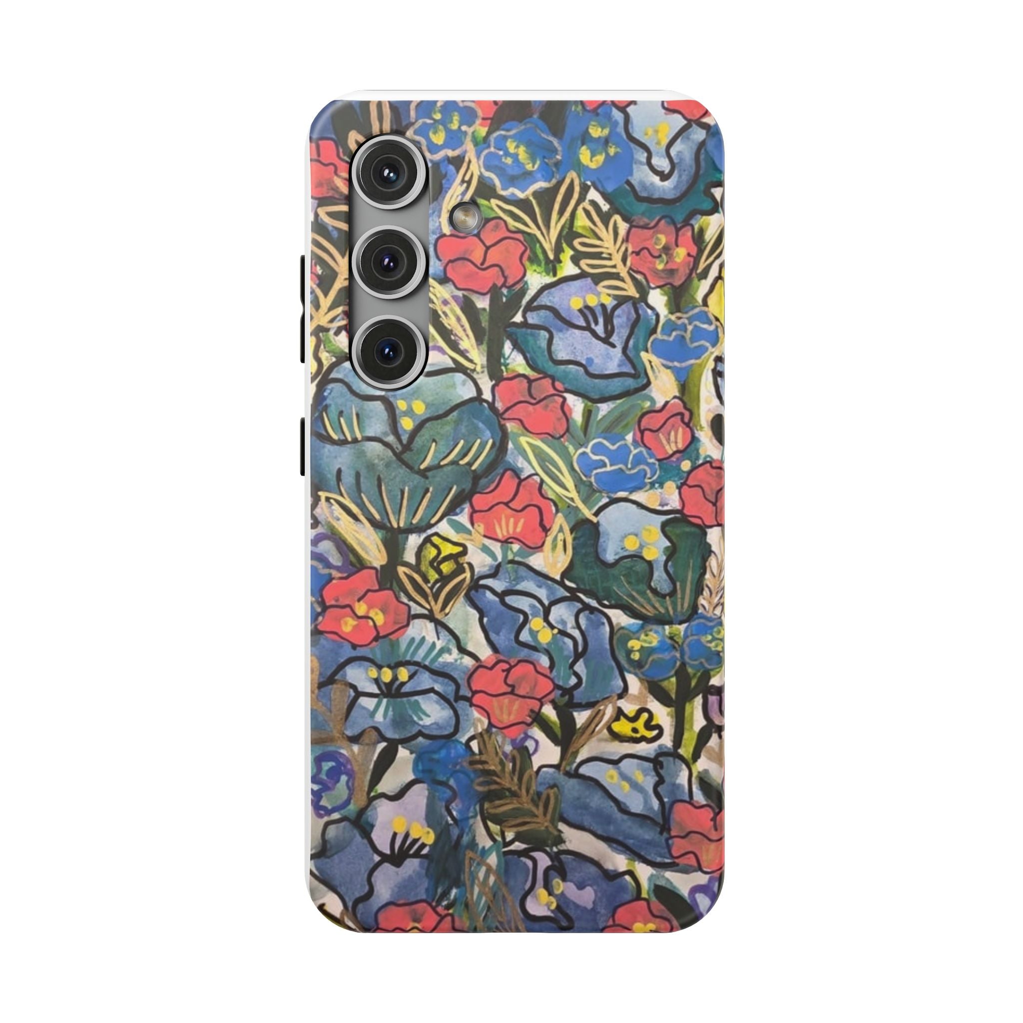 Floral Pattern Impact-Resistant Phone Case – Colorful Vintage Flowers