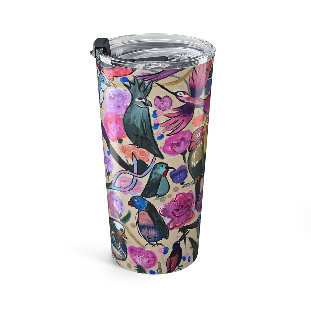 20oz Bird Floral Tumbler – Insulated Travel Cup with Colorful Watercolor Birds & Flowers