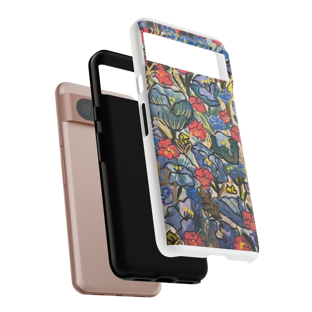 Floral Mosaic Tough Phone Case — Colorful Wildflower Protective iPhone Cover
