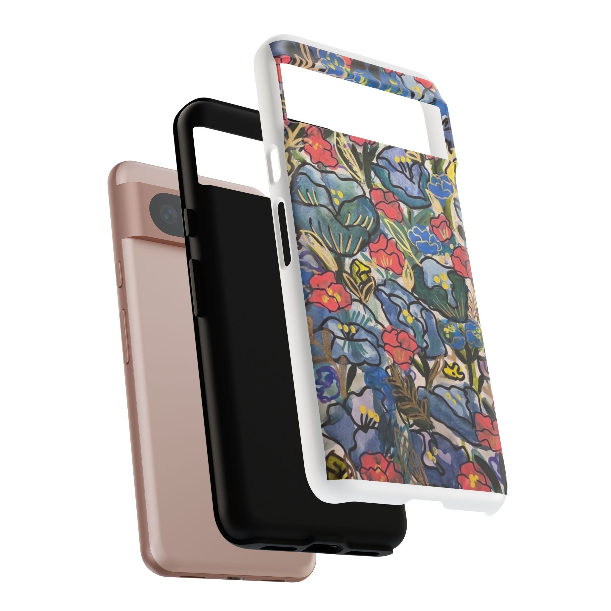 Floral Mosaic Tough Phone Case — Colorful Wildflower Protective iPhone Cover