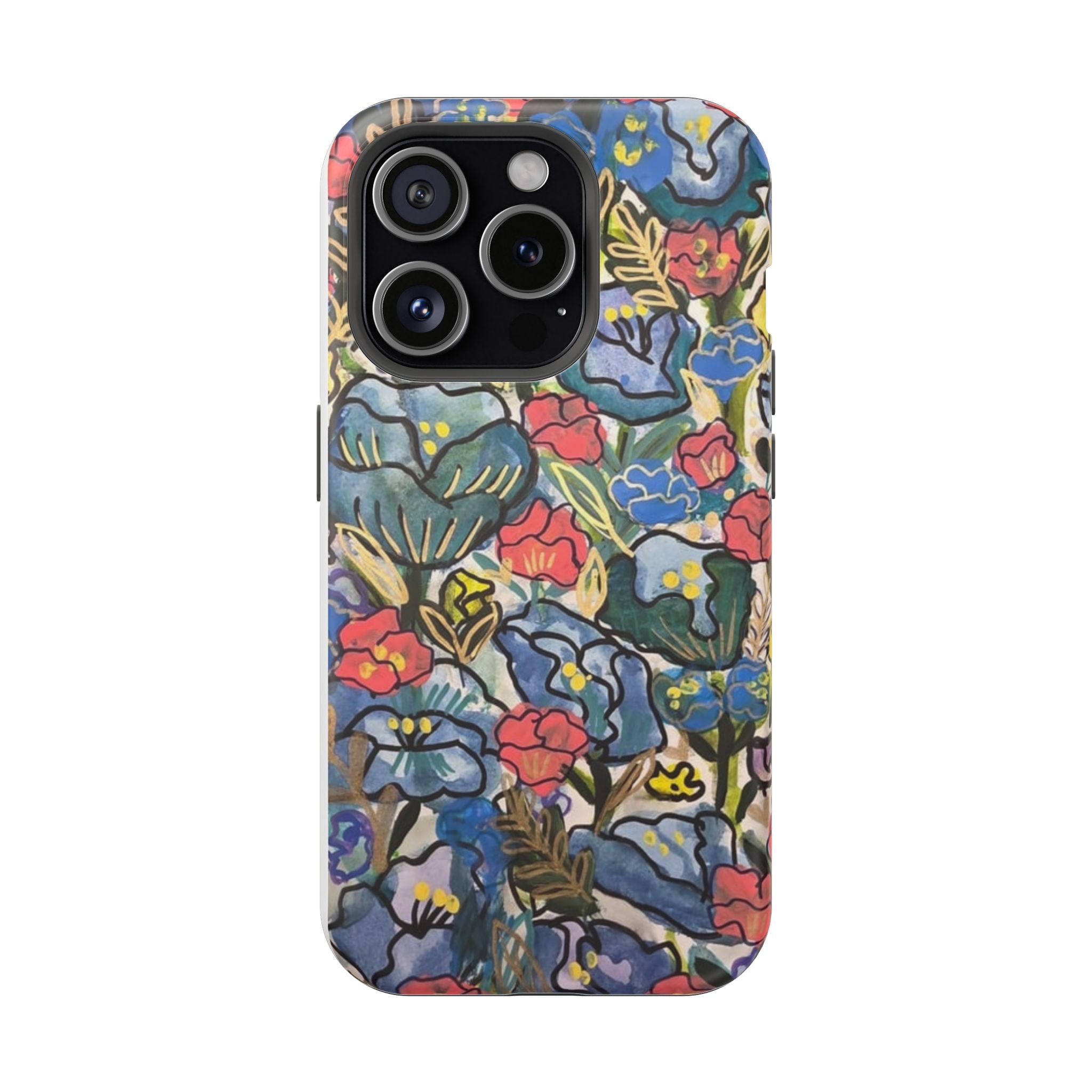 Floral Pattern Impact-Resistant Phone Case – Colorful Vintage Flowers