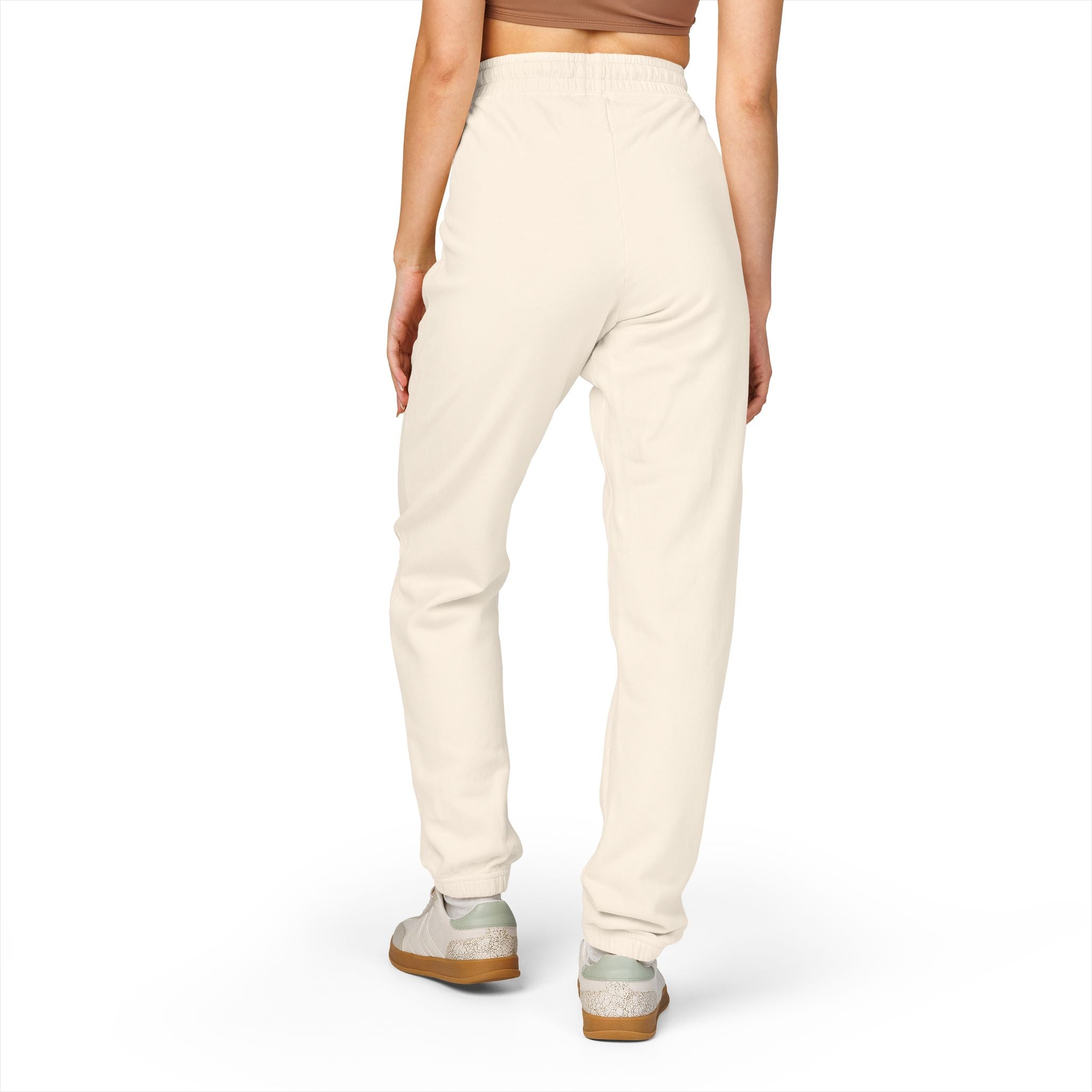 Embroidered Circle Logo Sweatpants — Garment-Dyed Fleece Joggers
