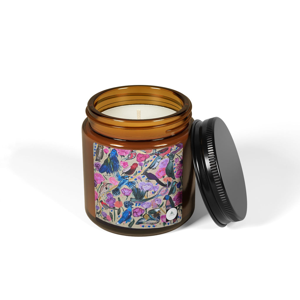 Floral Amber Soy Candle — Hand-Poured Scented Jar (Multi-Size)