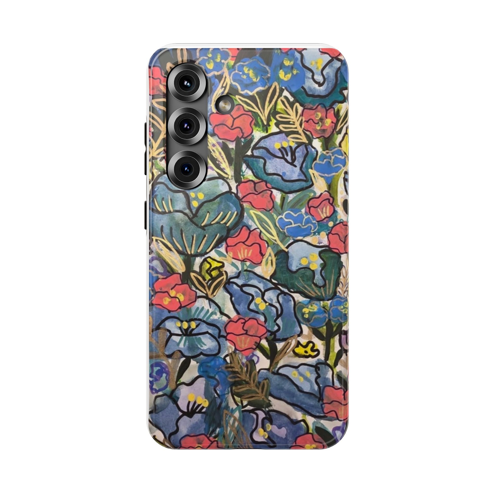 Floral Pattern Impact-Resistant Phone Case – Colorful Vintage Flowers