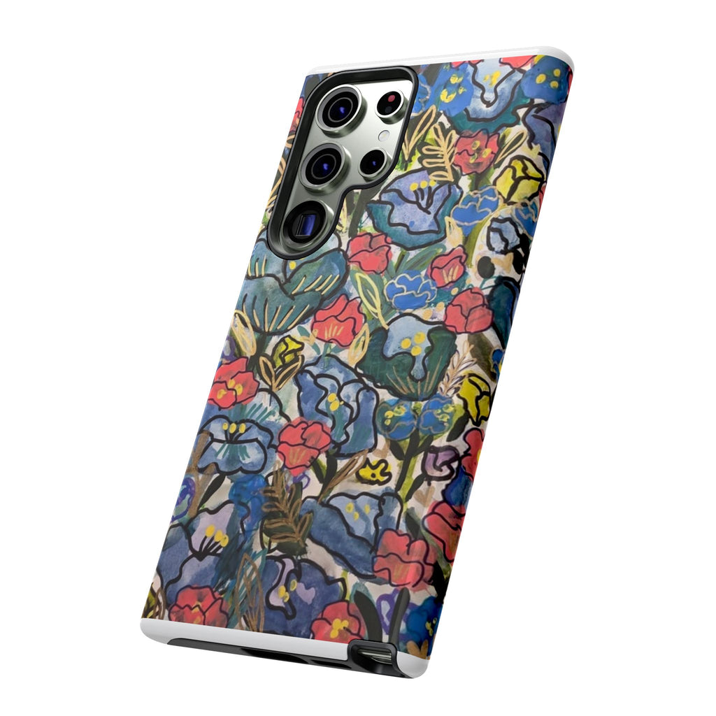 Floral Mosaic Tough Phone Case — Colorful Wildflower Protective iPhone Cover