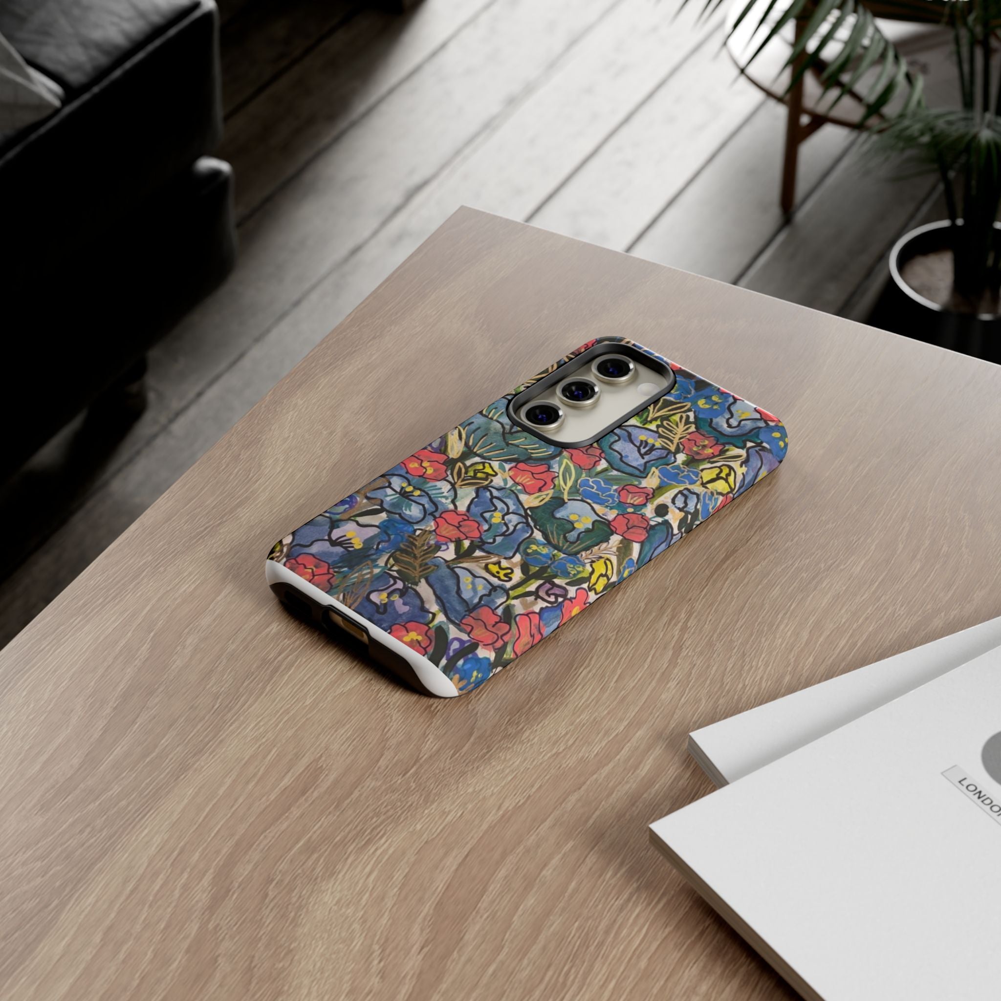 Floral Mosaic Tough Phone Case — Colorful Wildflower Protective iPhone Cover