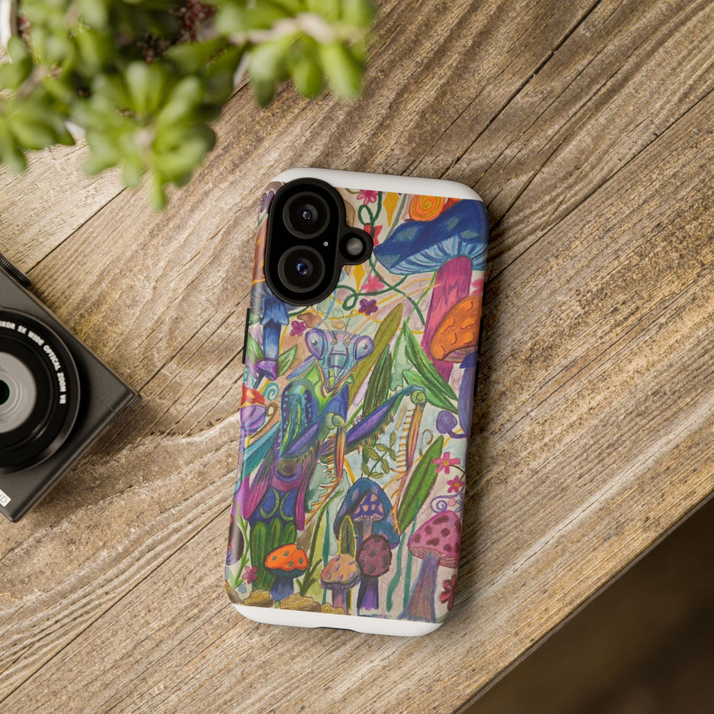Phone Case — Colorful Whimsical Mushroom Garden Art